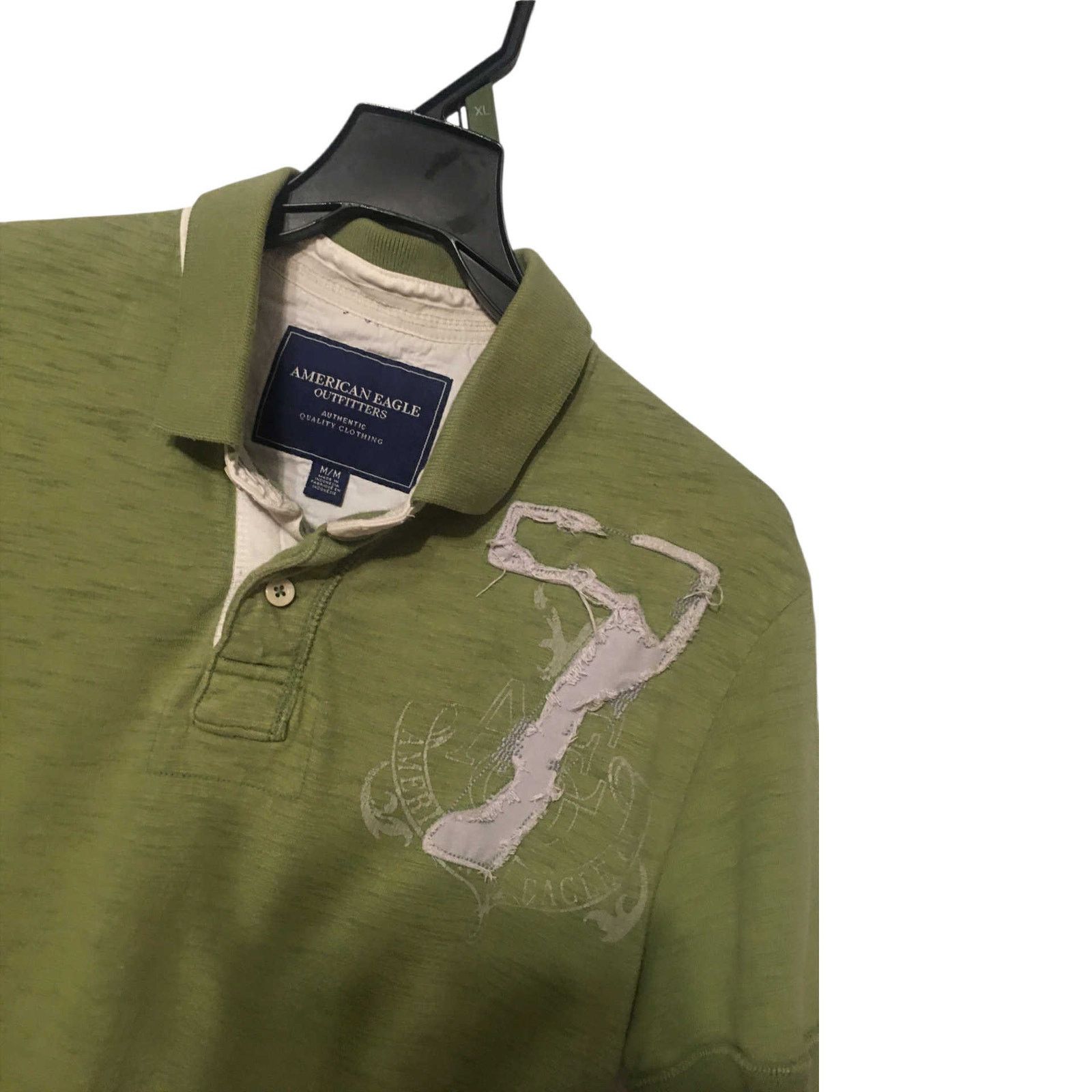 American Eagle Outfitters VINTAGE Y2K American Eagle Men's Polo Green Embroidery 7 Med Size S / US 4 / IT 40 - 2 Thumbnail