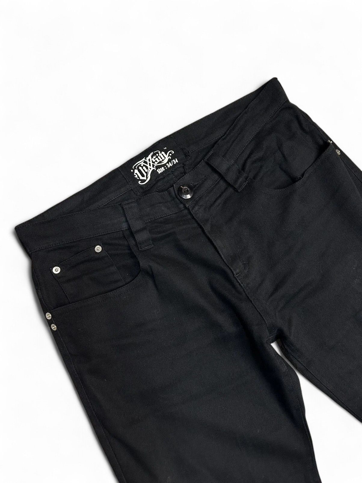 Gotcha Vixxsin Y2K Black Denim Pants Gothic Punk Streetwear Size US 34 / EU 50 - 6 Thumbnail