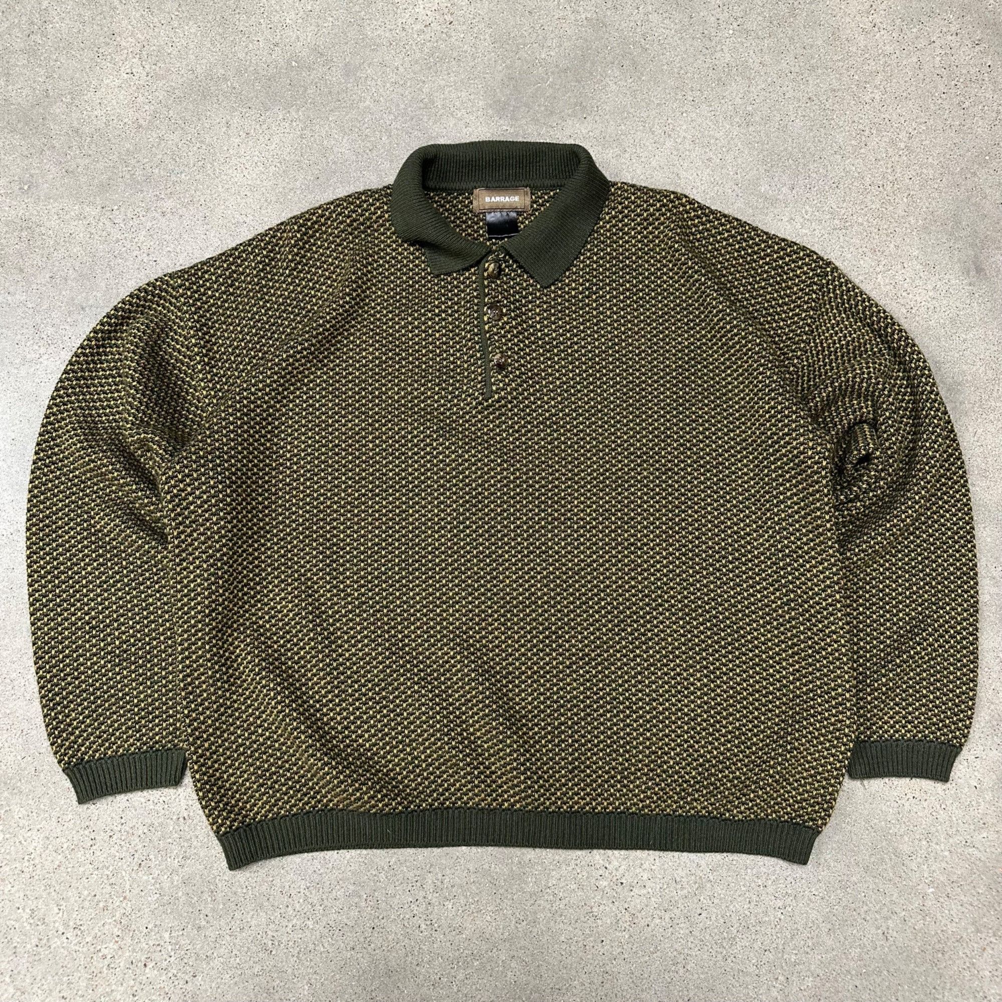 Vintage Vintage Unique Knit Collared Longsleeve Polo Shirt Size US XL / EU 56 / 4 - 1 Thumbnail