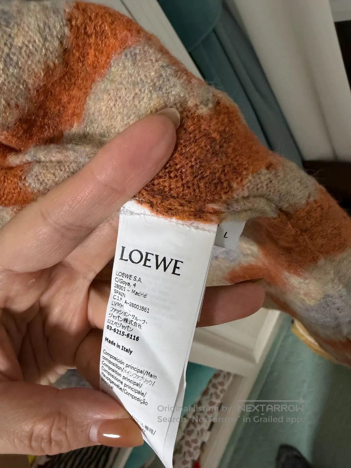 Loewe LOEWE Mohair Cardigan with Colorful Pattern. Size US L / EU 52-54 / 3 - 3 Thumbnail