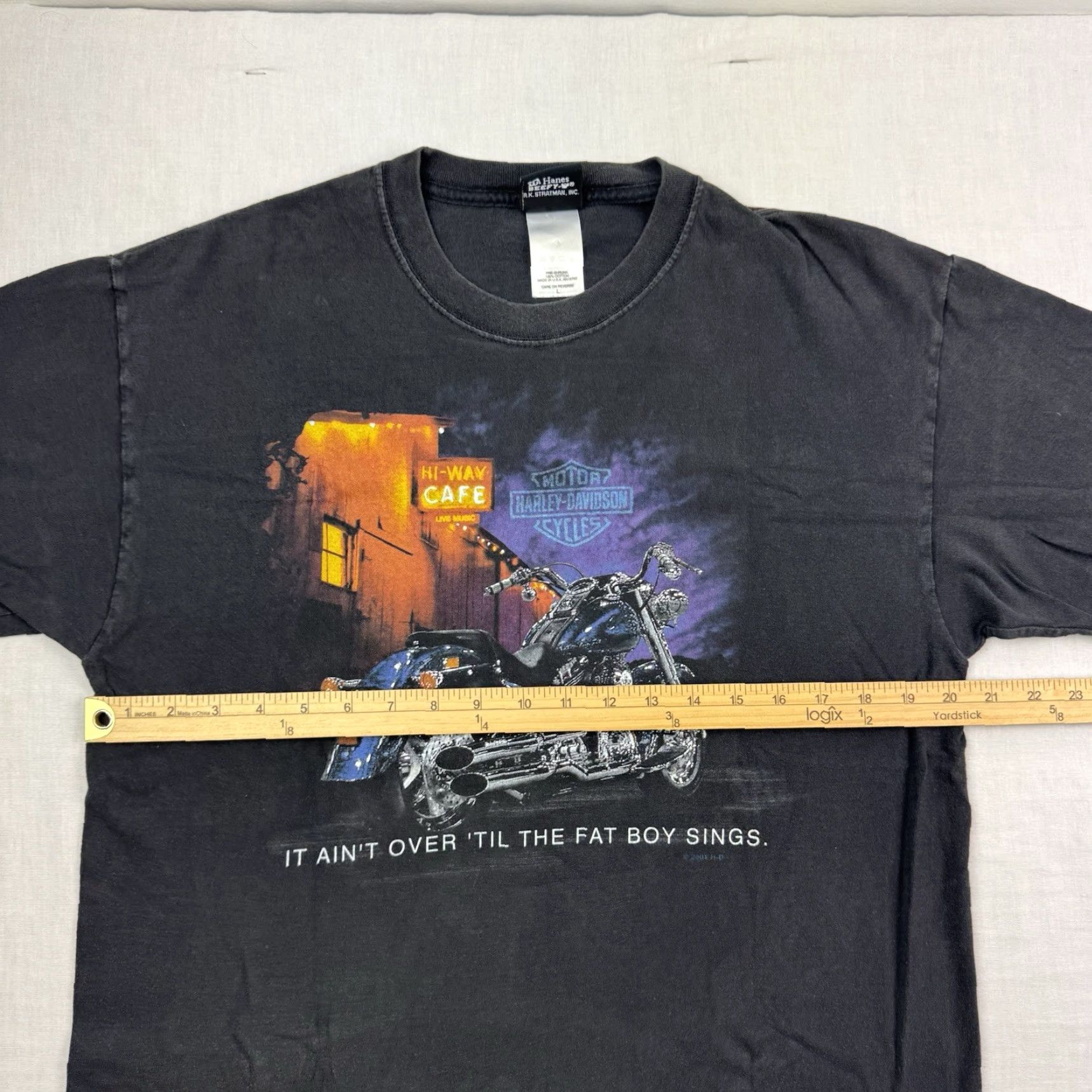 Harley Davidson VINTAGE Harley-Davidson Shirt Men Adult Large Black Graphic Print Hipster Y2K T-Shirt Mens Size US L / EU 52-54 / 3 - 7 Thumbnail