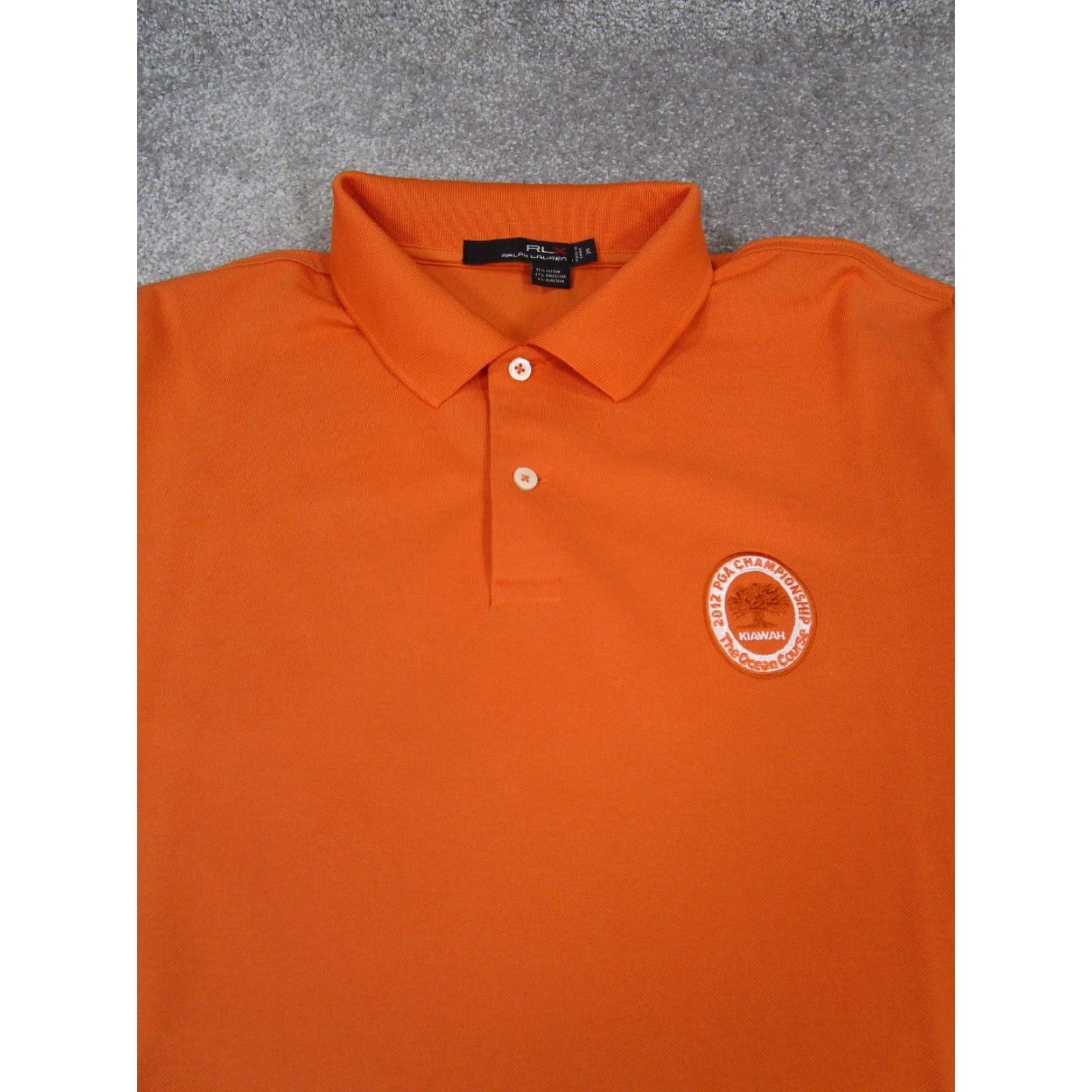RLX Ralph Lauren RLX Ralph Lauren Polo Shirt - Polo, Men, XL, Orange, Cotton Blend, Golf Logo, 2012 PGA Championship The Ocean Course Size US XL / EU 56 / 4 - 2 Thumbnail