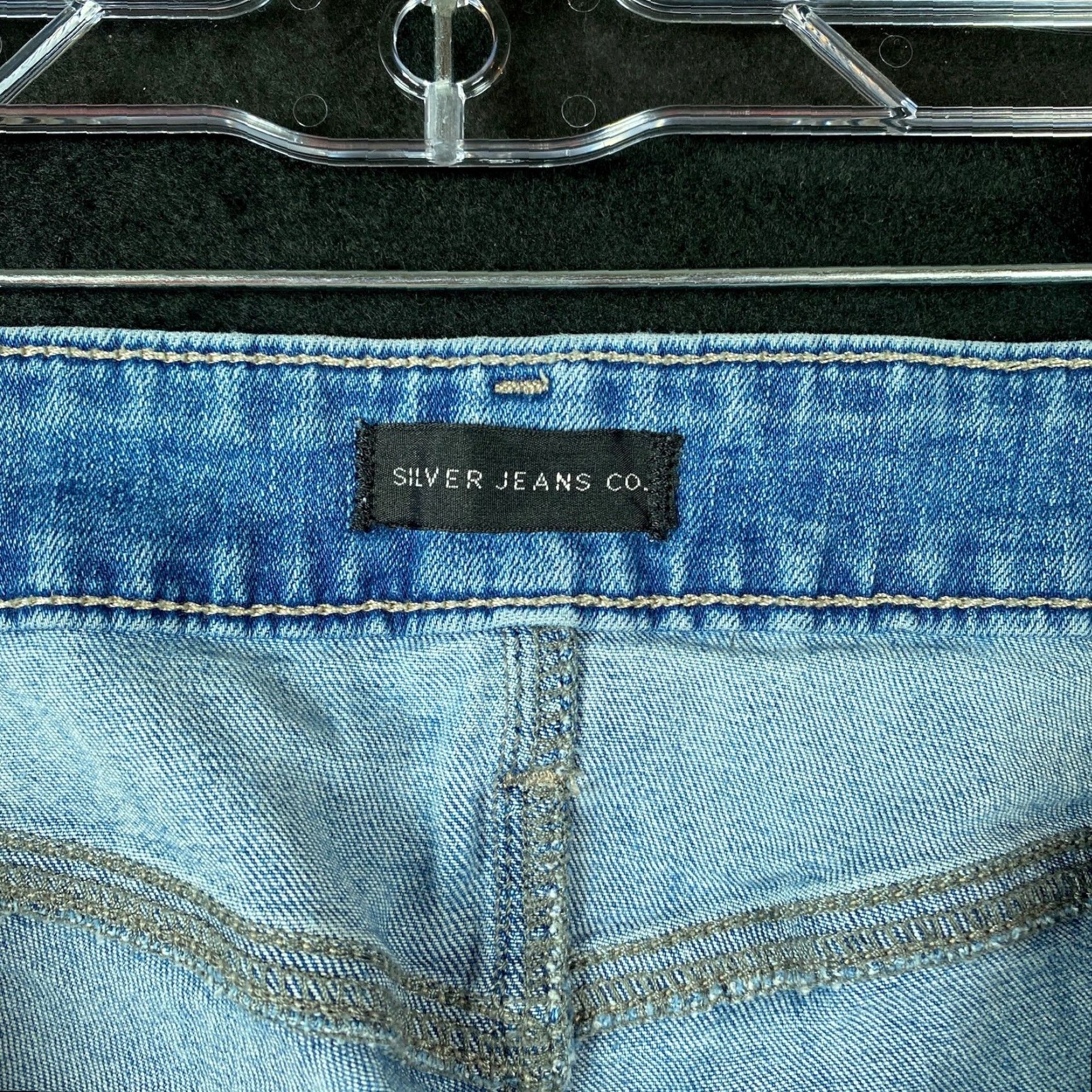 Silver Jeans Co. Silver Jeans Co. Elyse Straight Crop Distress Jeans Women's Blue Stretch 36x29 Regular Mid Rise 5-Pocket Denim Size 25" / US 0 / IT 36 - 5 Thumbnail