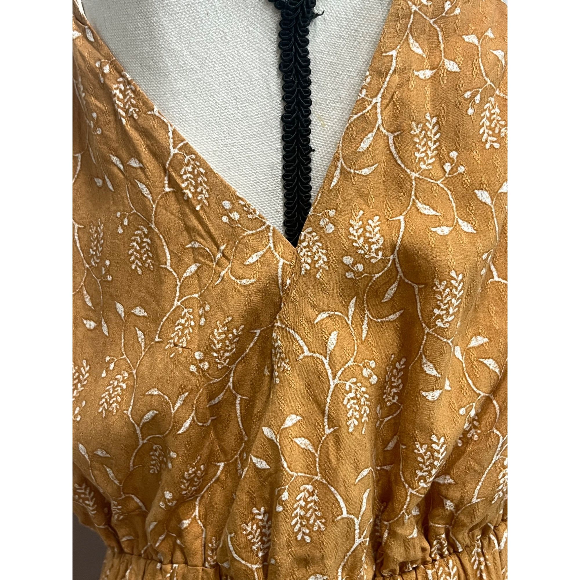 Other Caslon Women’s Textured Midi Sundress, Bronze Yellow, XS Size XS / US 0-2 / IT 36-38 - 14 Thumbnail