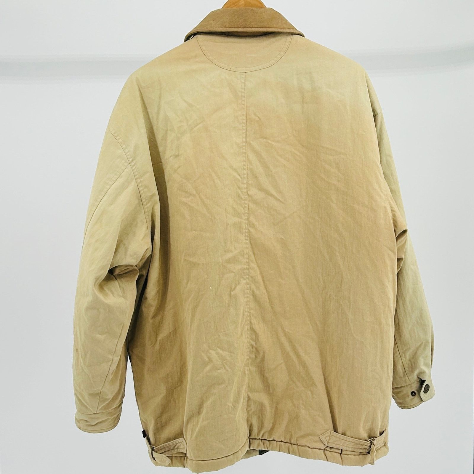 Woolrich Woolen Mills 90s Woolrich Distressed Tan Barn Coat + Leather Collar Size US L / EU 52-54 / 3 - 6 Thumbnail