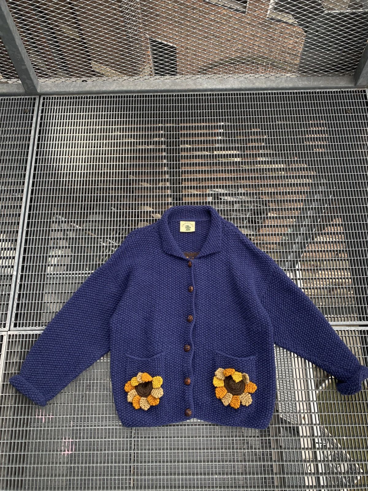 Handmade Vintage 90s Pachamama Handmade Wool Knitted Cardigan Size US M / EU 48-50 / 2 - 1 Thumbnail