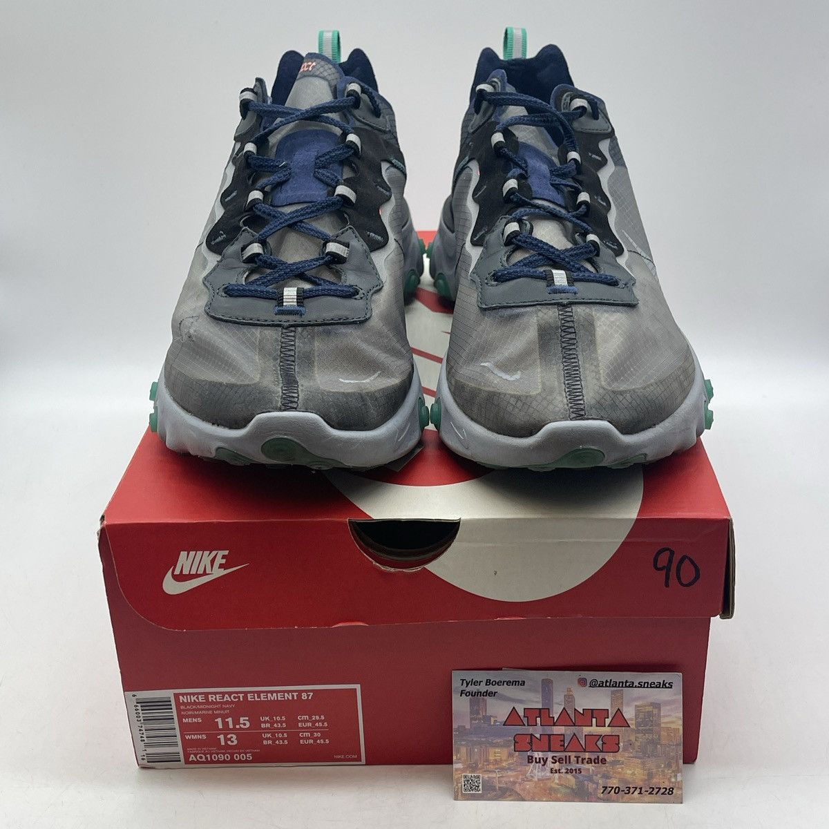 Nike React element 87 Neptune green Size US 11.5 / EU 44-45 - 2 Thumbnail