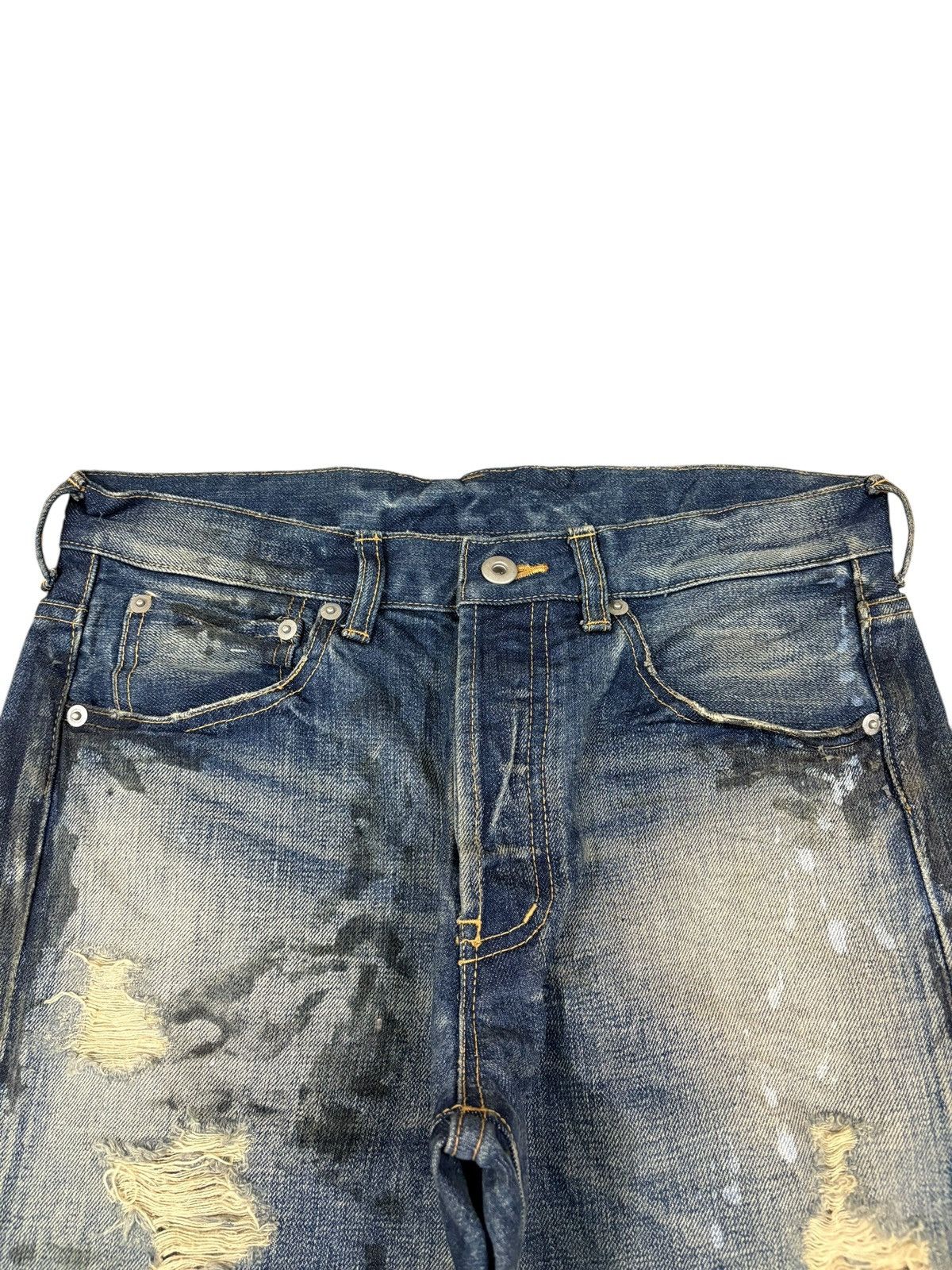Japanese Brand Vintage Japanese Mud Wash Paint Splatter Distress Loose Jean Size US 30 / EU 46 - 4 Thumbnail