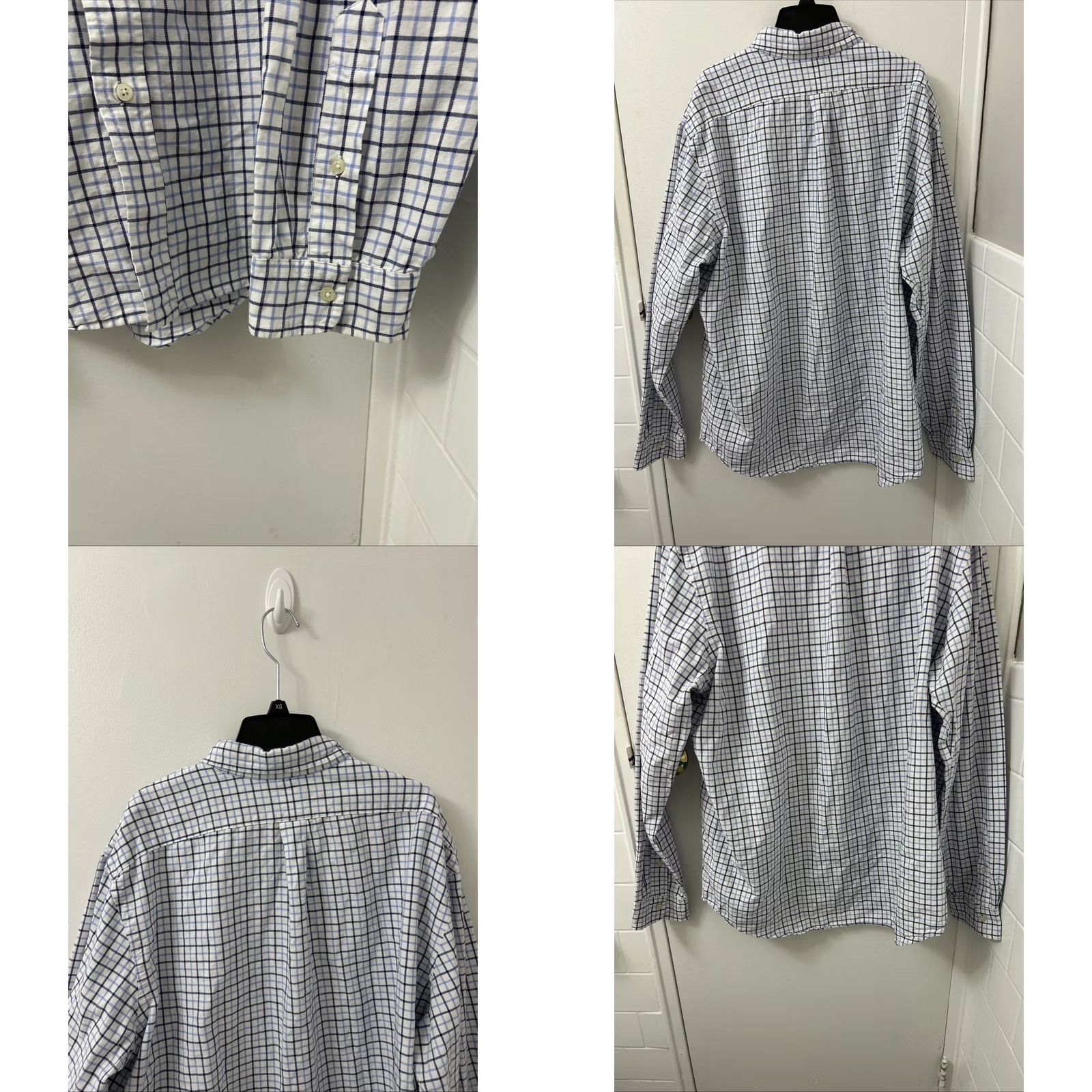 Ralph Lauren VINTAGE Polo Ralph Lauren Shirt Mens 2XL White Blue Plaid Button-Down L/S Classic Fit Size US XXL / EU 58 / 5 - 8 Thumbnail
