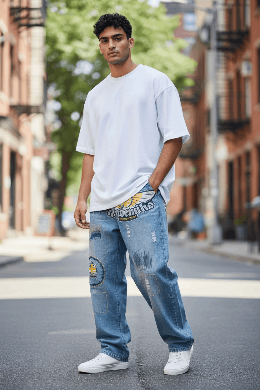 Akademiks Vintage Akademiks Loose Baggy Straight Leg Big Logo Jeans Size US 32 / EU 48 - 24 Thumbnail
