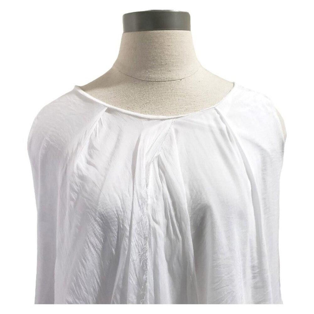 Designer CT1672 Tina Stephens White Layered Sleeveless Blouse Size S / US 4 / IT 40 - 2 Thumbnail