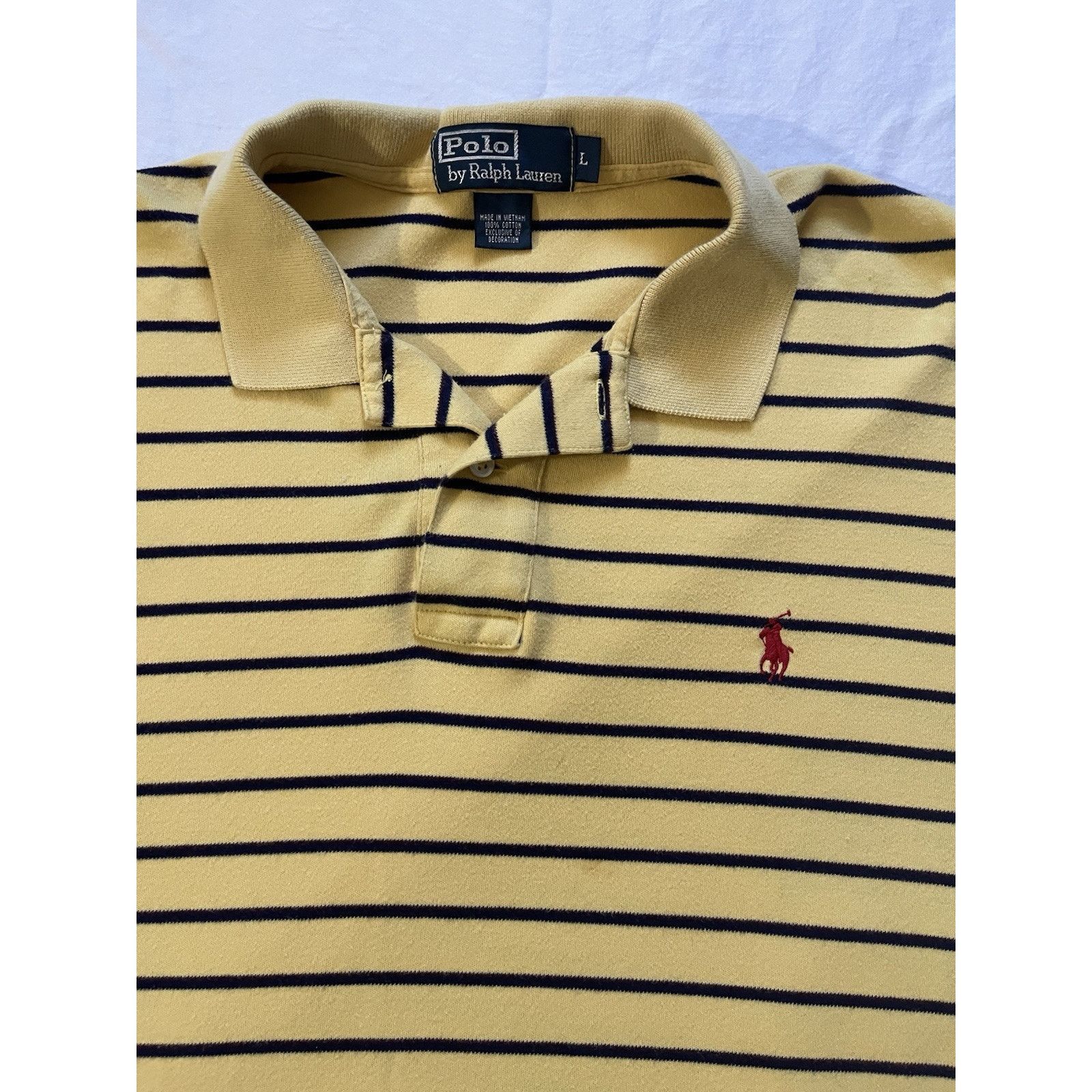 Polo Ralph Lauren Rare VTG POLO RALPH LAUREN Pony Striped Polo Shirt Yellow Size US L / EU 52-54 / 3 - 2 Thumbnail