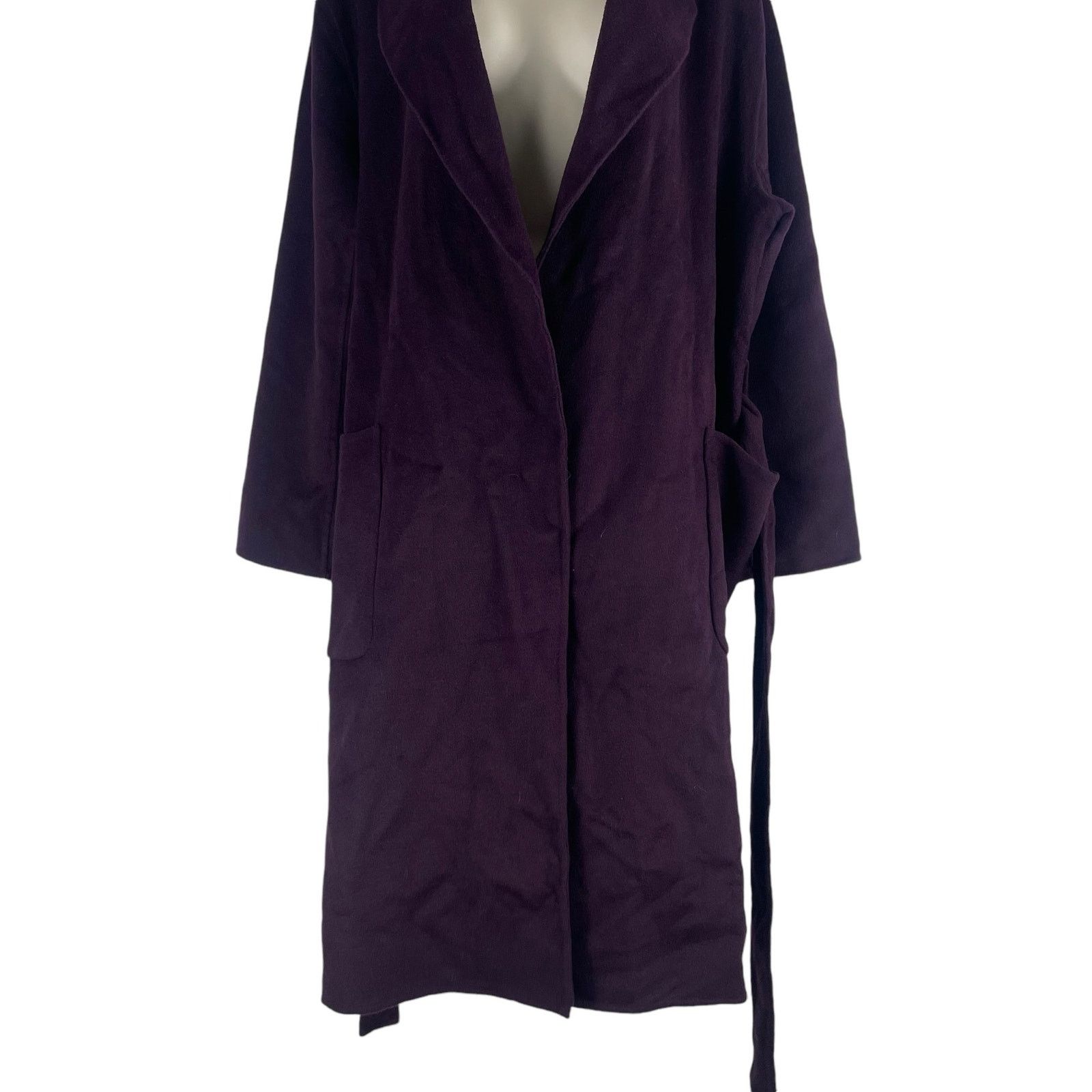 Ann Taylor Doubleface Belted Blanket Coat Waist Tie Size LP