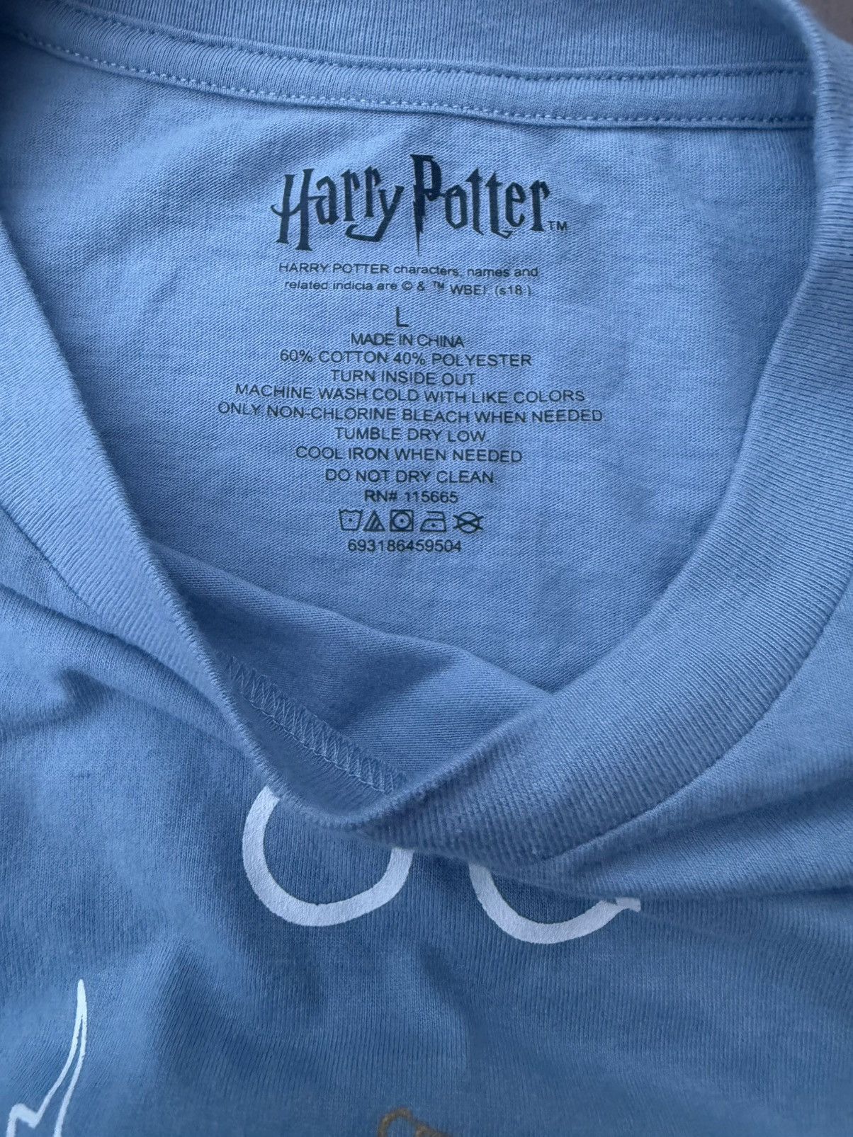 Other Harry Potter Long Sleeve Cropped Top Front Tie Blue Shirt Size L / US 10 / IT 46 - 6 Thumbnail
