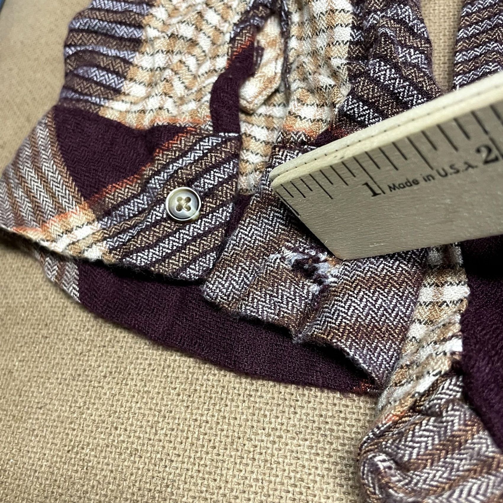 Vintage Cato Blouse Womens 18/20W Purple Plaid Rayon Henley Long Sleeve Popover Button Ruffle Crewneck Tunic Shirt Modern Vintage: No, 18/20W Womens Size XXL / US 16-18 / IT 52-54 - 2 Thumbnail