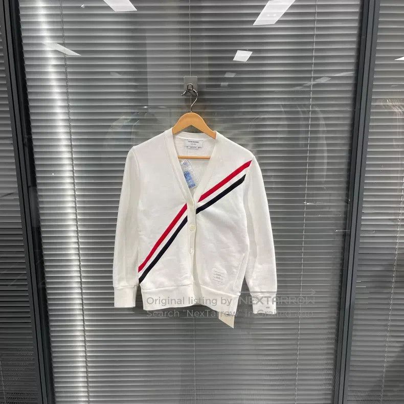 Thom Browne Thom Browne Diagonal Striped Knit Open Cardigan Size XS / US 0-2 / IT 36-38 - 1 Thumbnail