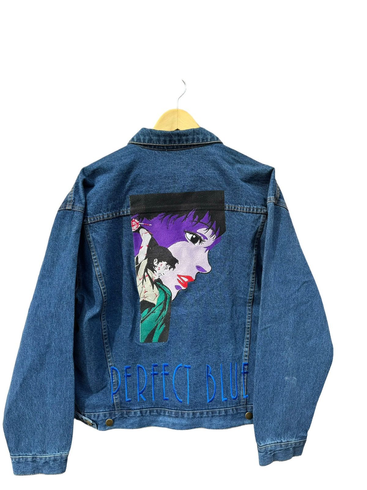 image of Perfect Blue Anime Movie Dbz Deathnote Denim Vintage Coat, Men's (Size XL)