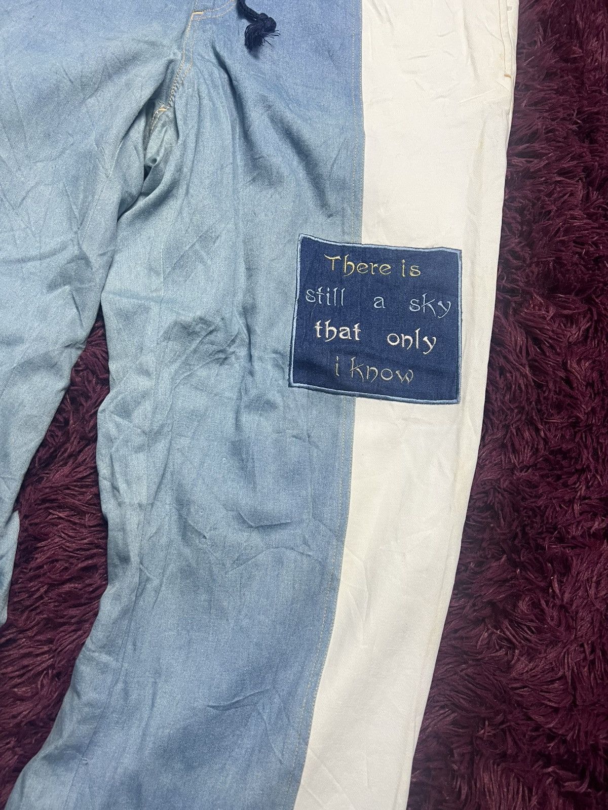 Beauty Beast Vtg Sky Wing Sport Patchwork Denim Pants (45) Size US 29 - 4 Thumbnail