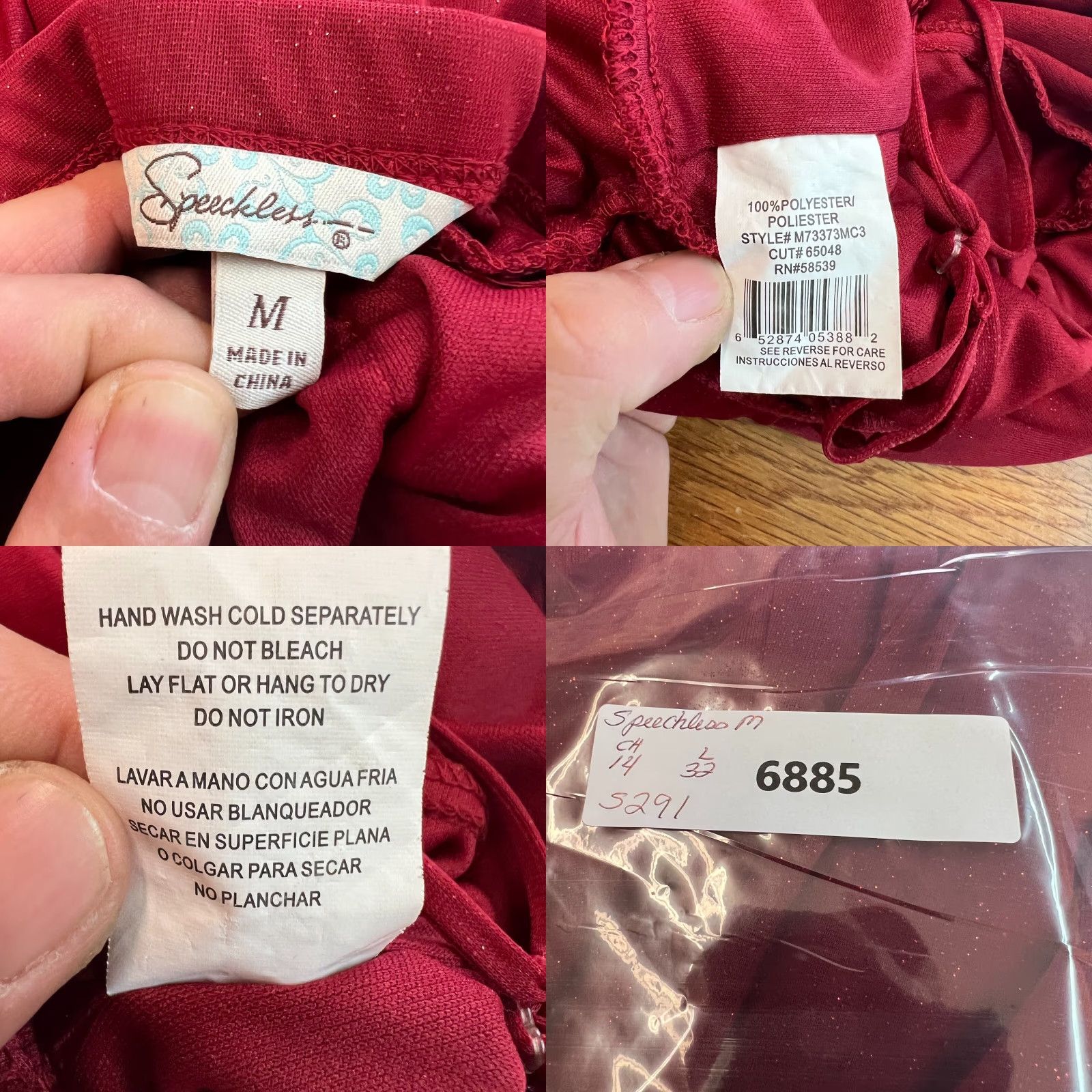 Vintage Speechless Womens Dress V-Neck Sleeveless Red Cocktail M Size M / US 6-8 / IT 42-44 - 8 Thumbnail