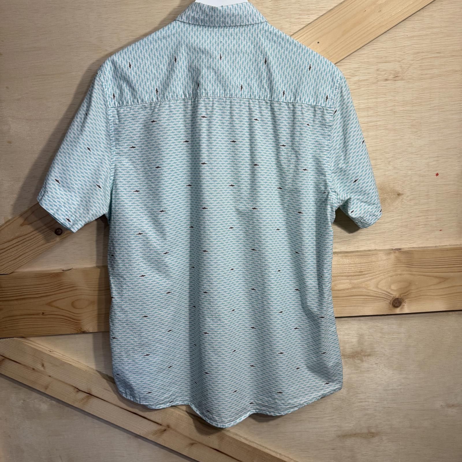 Haggar Haggar Men's Shark Print Short Sleeve Button Up Size US L / EU 52-54 / 3 - 2 Thumbnail
