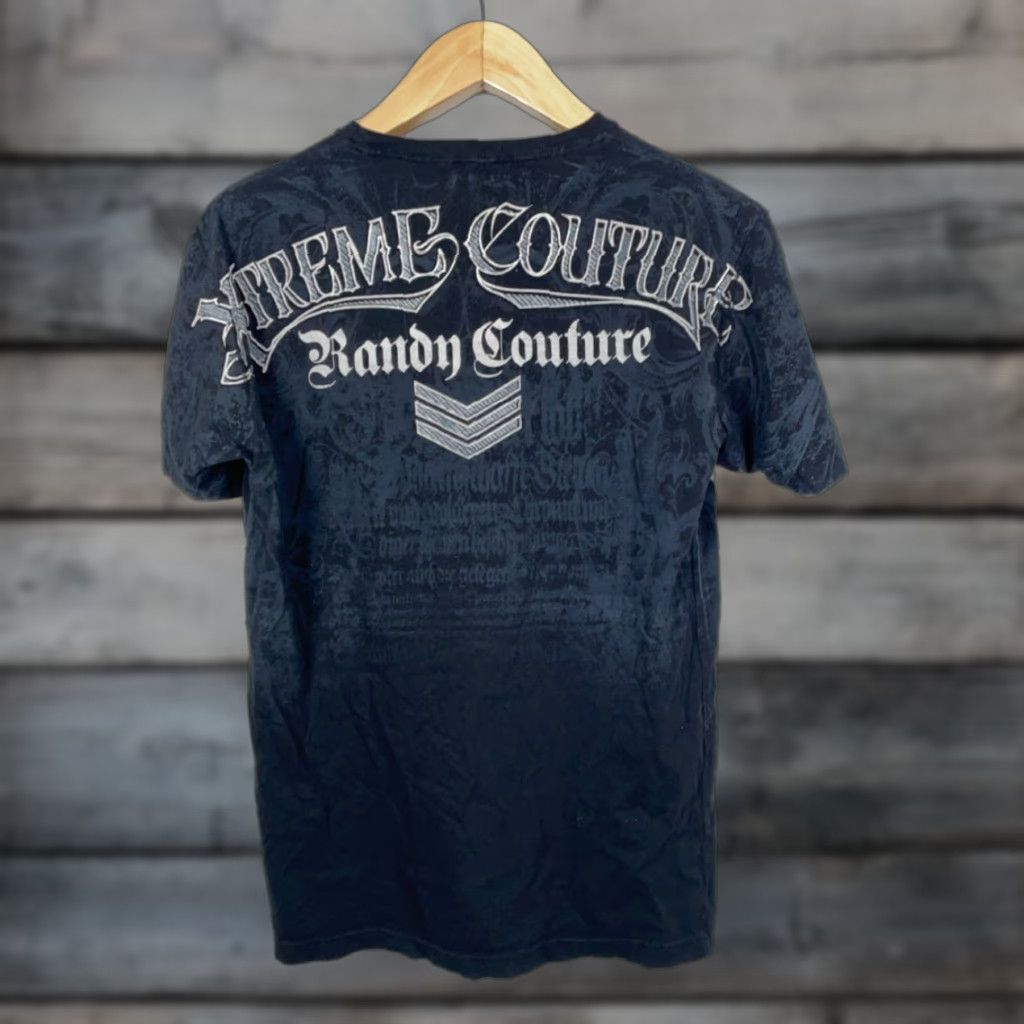 Vintage VINTAGE Xtreme Couture T-Shirt Men Slim Large Black Double-Sided Graphic Print Skull Tribal Y2K 2000s Crew Neck Short Sleeve United States 100% Cotton Size US L / EU 52-54 / 3 - 1 Thumbnail