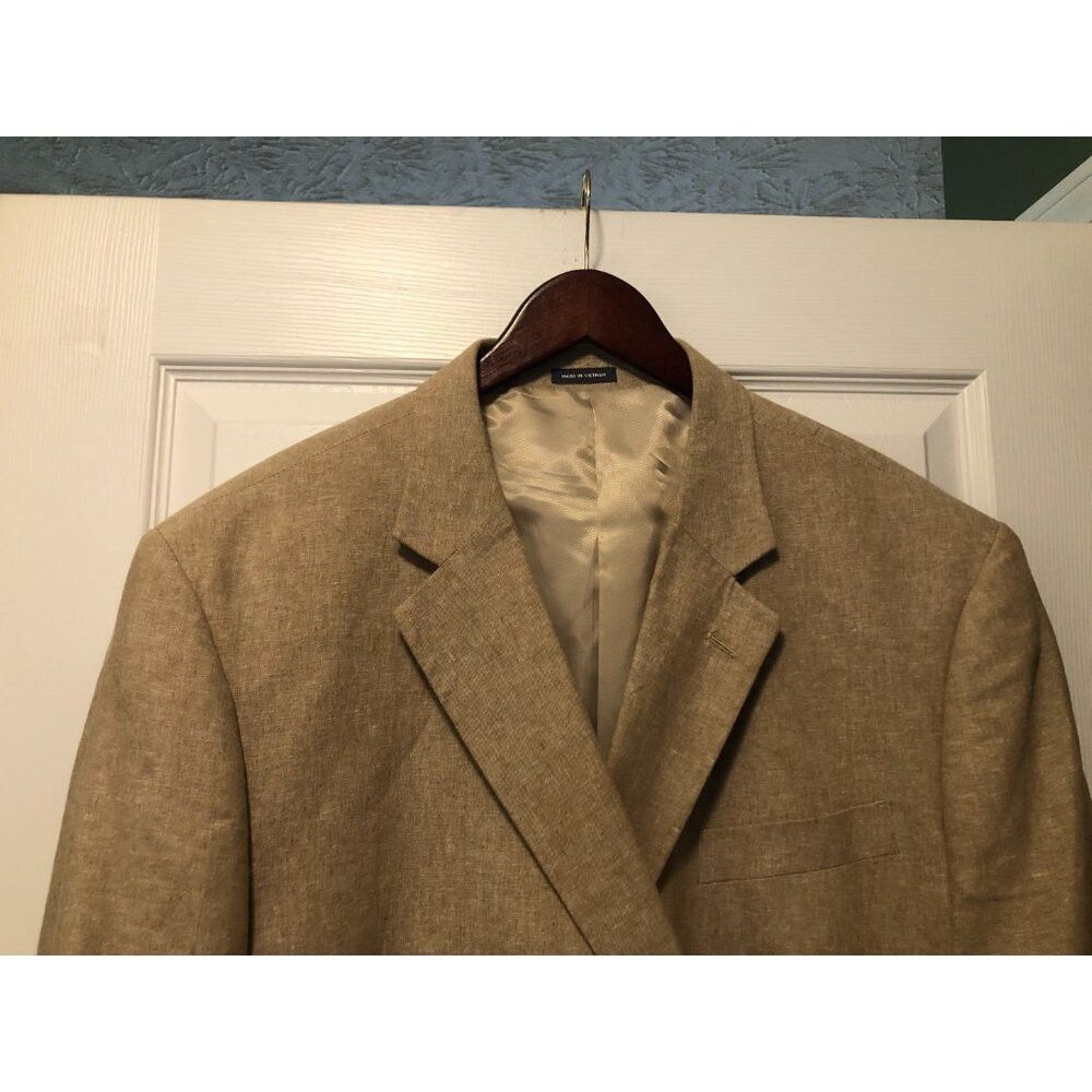 Stafford Stafford men's 55%linen 45%cotton sport coat blazer 52R Size 52R - 2 Thumbnail