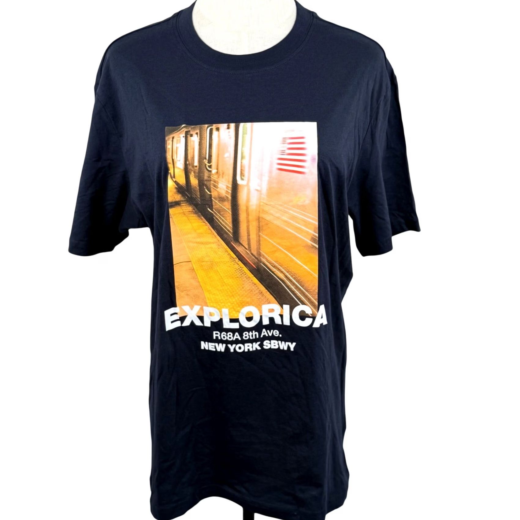 H&M H&M Mens Small T Shirt Blue Explorica New York Subway Graphic Print NWT Souvenir Size US S / EU 44-46 / 1 - 2 Thumbnail