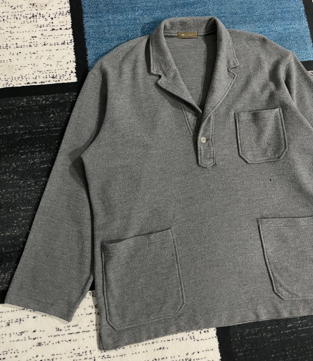 Yohji Yamamoto Vintage Yohji Yamamoto Half Button Wool Jacket Size US XL / EU 56 / 4 - 4 Thumbnail