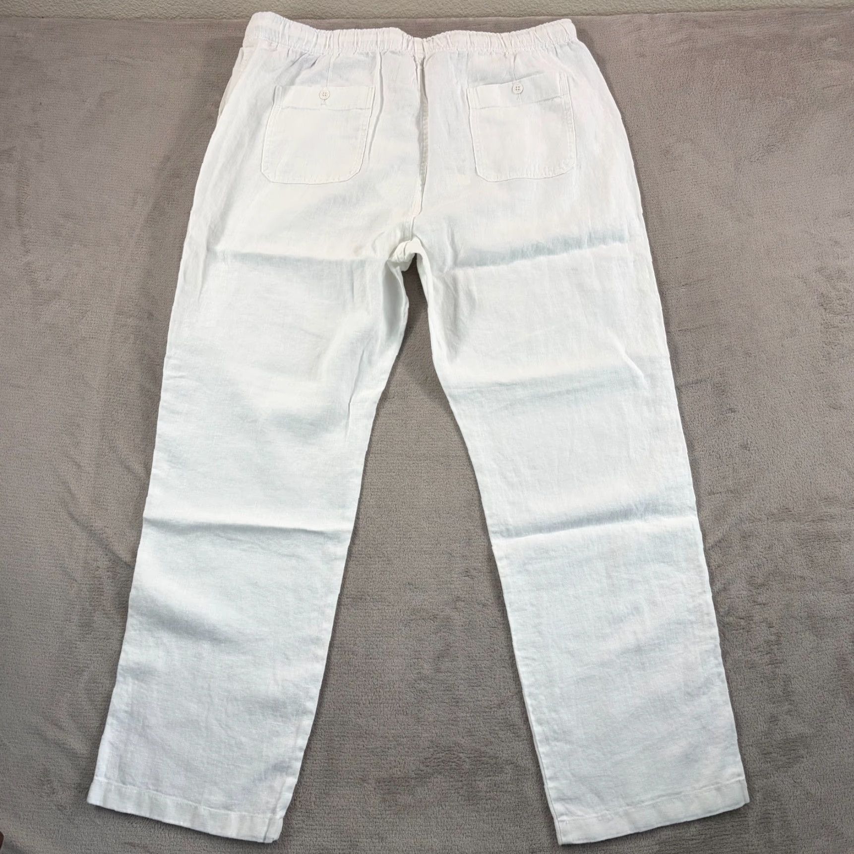 Todd Snyder TODD SNYDER Straight Fit 100% Linen Beach Pants White Men 2XL Drawcord NWT Pants Beach White 2XL Mens Size US 39 - 5 Thumbnail