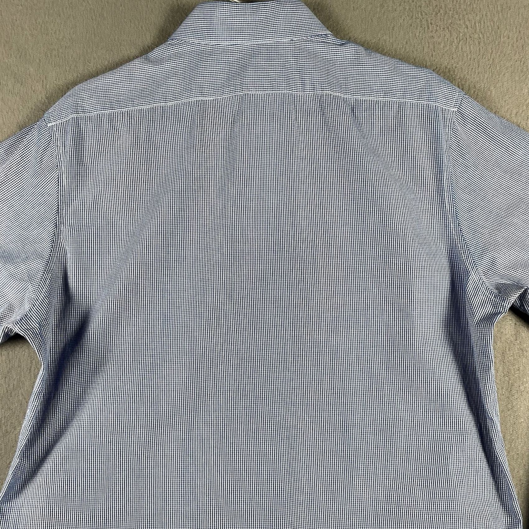 Calvin Klein Calvin Klein Dress Shirt Blue Check Long Sleeve 16 34/35 100% Cotton Large Slim VINTAGE Size US L / EU 52-54 / 3 - 4 Thumbnail