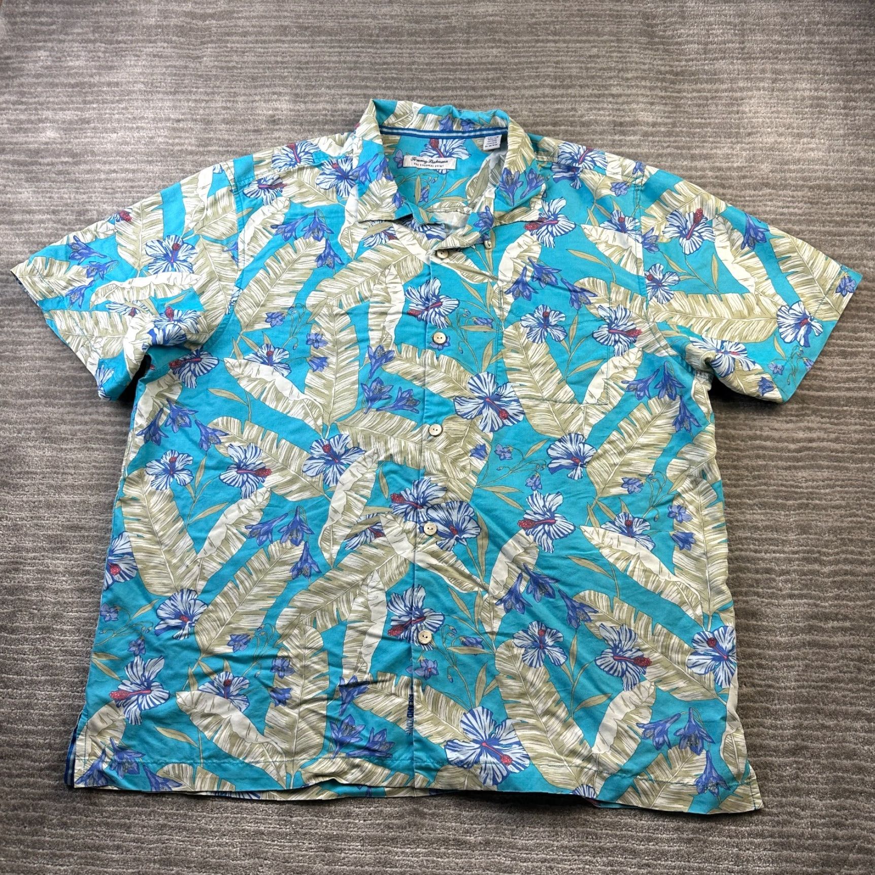 Tommy Bahama Tommy Bahama Island Zone Shirt Mens XL Blue Floral Button-Up Short Sleeve Casual Classic Size US XL / EU 56 / 4 - 2 Thumbnail