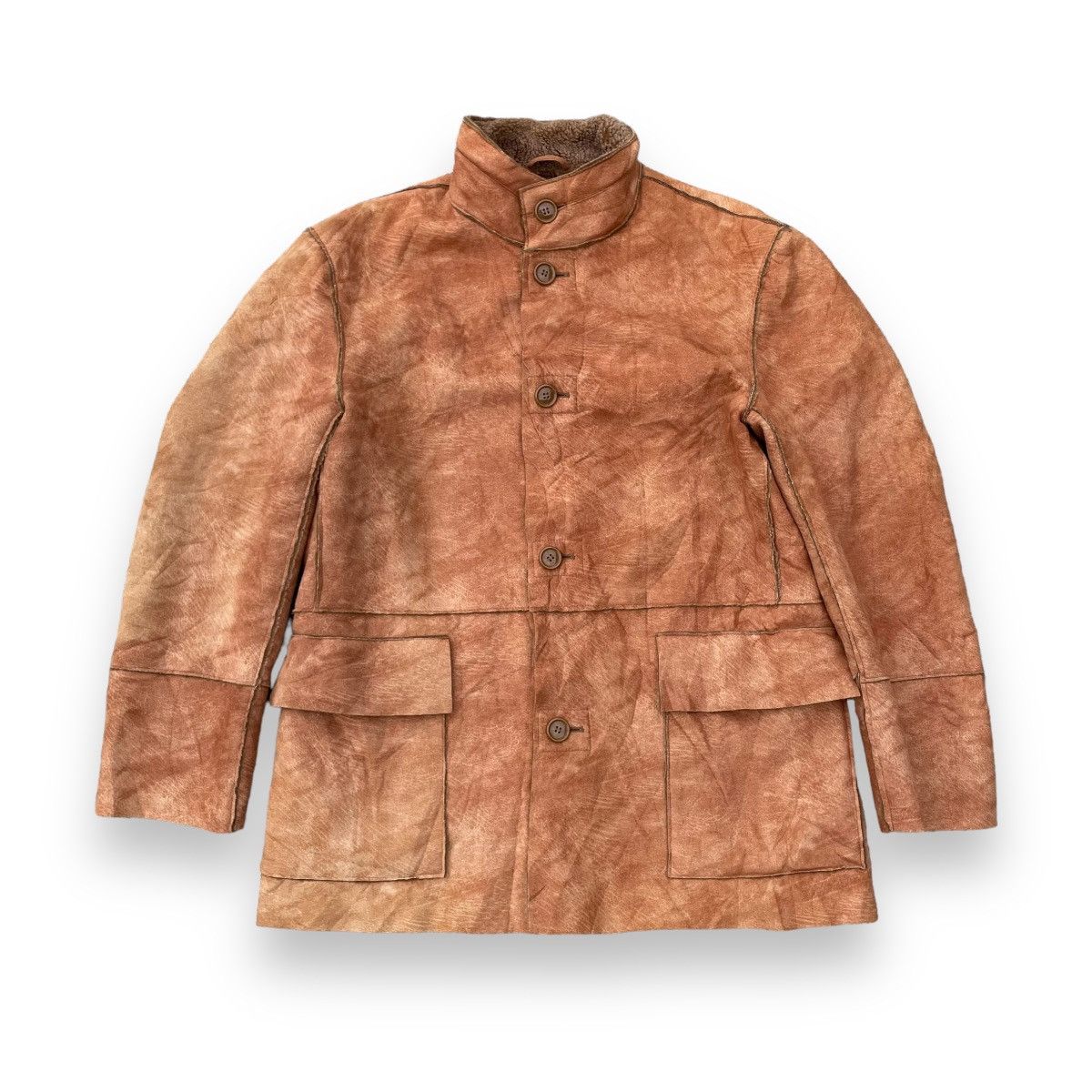 If Six Was Nine × Le Grande Bleu (L.G.B.) 🇯🇵 VINTAGE VILLAND SHEEPSKIN BUTTON UP FUR JACKET Size US L / EU 52-54 / 3 - 2 Thumbnail