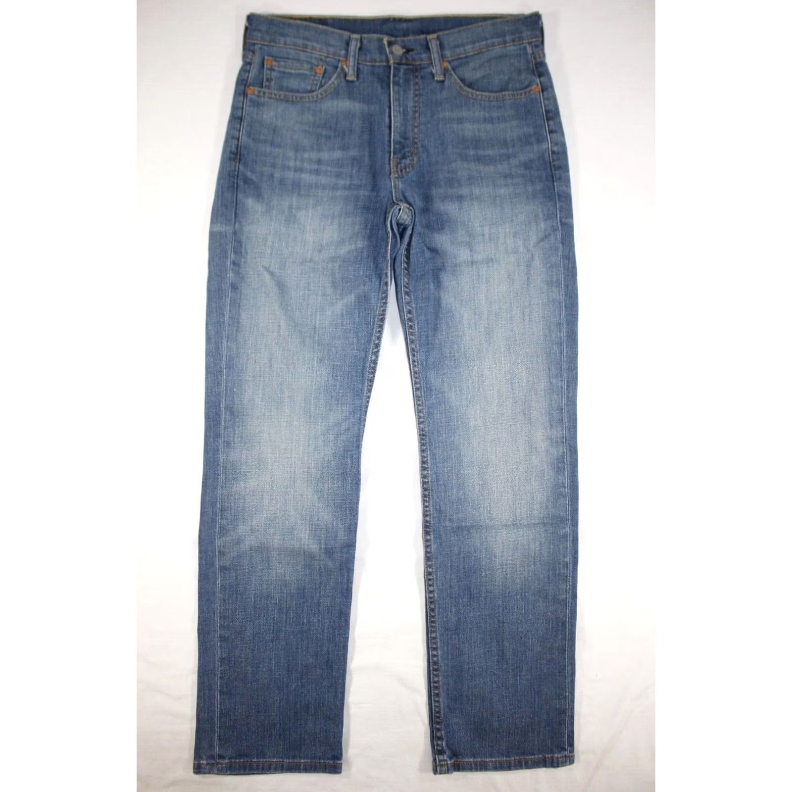 Levi's Levi's Jeans Mens 29 Blue Men 29x30 Straight Fit Stretch Medium Wash Size US 29 - 2 Thumbnail