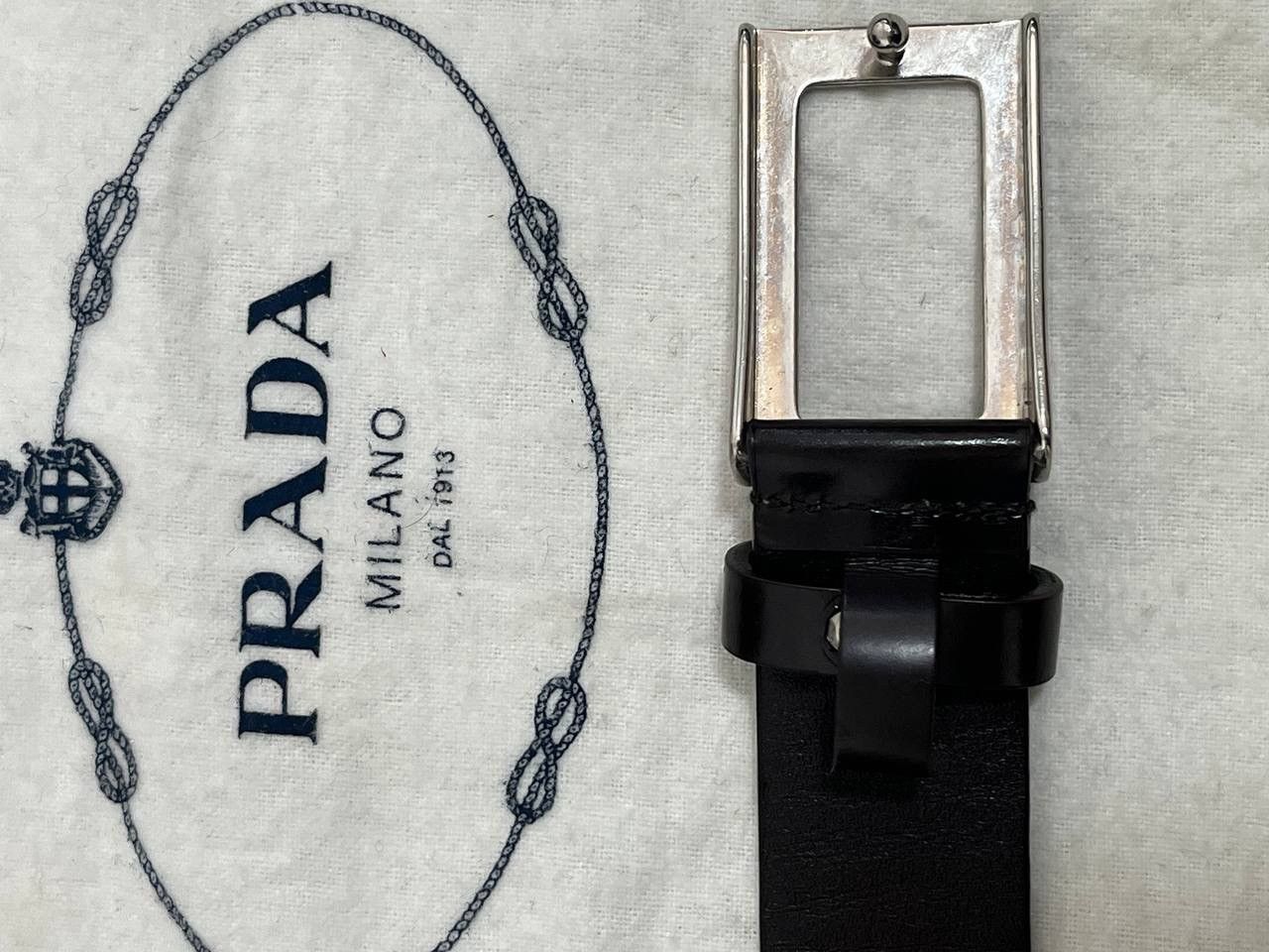 Prada Vintage Prada Dark Brown Leather Belt w/ Silver Size 80/32) Size ONE SIZE - 4 Thumbnail