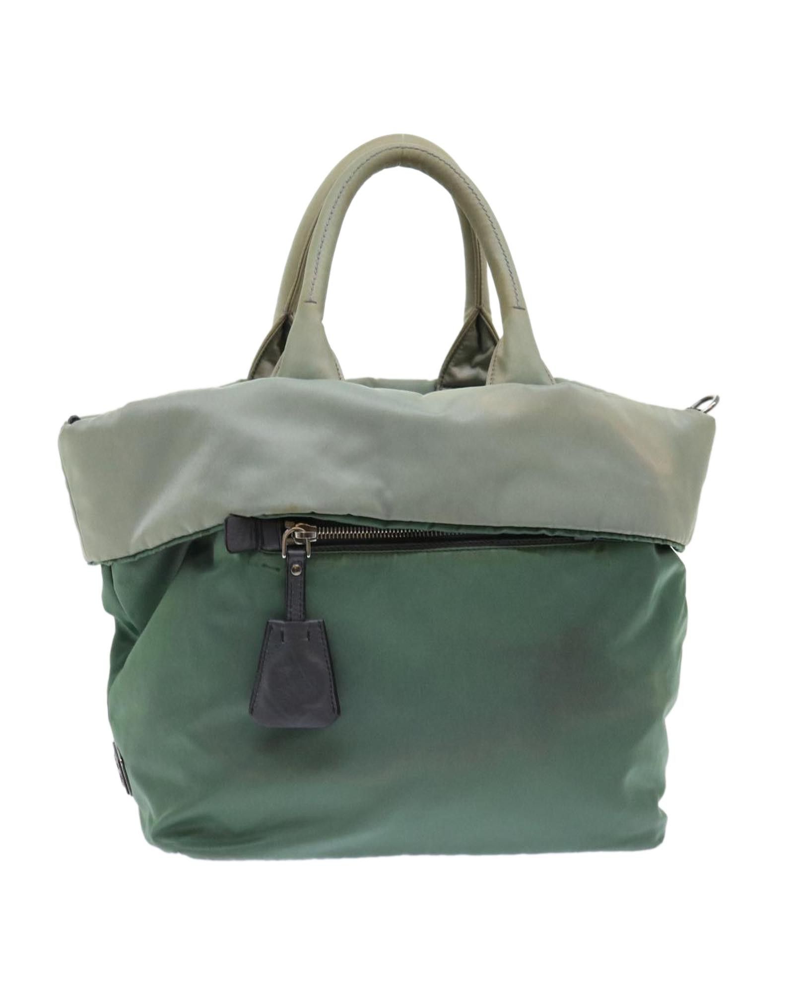 image of Prada Green Nylon Tote Bag, Women's