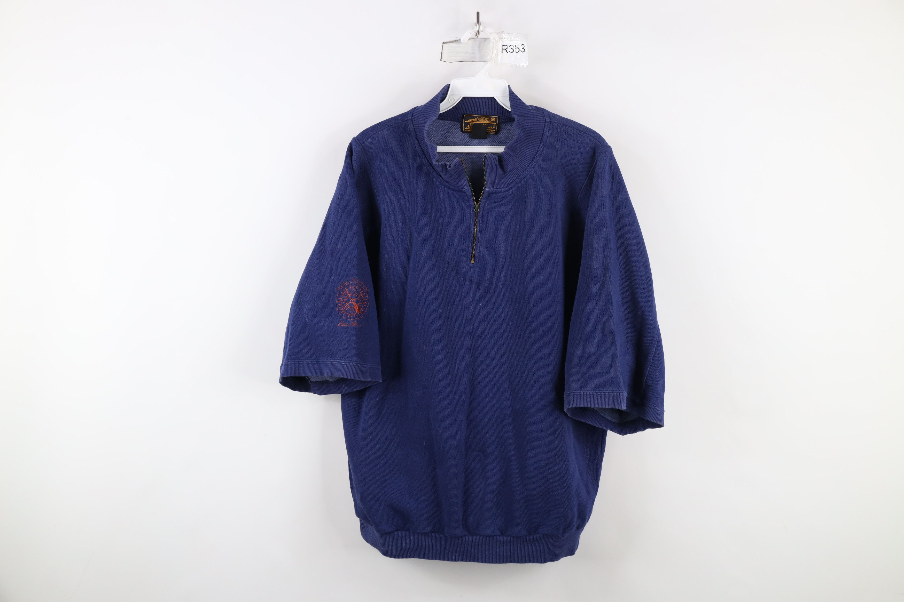 Eddie Bauer × Vintage Vintage 90s Eddie Bauer Half Zip Short Sleeve Sweatshirt Size US M / EU 48-50 / 2 - 1 Thumbnail