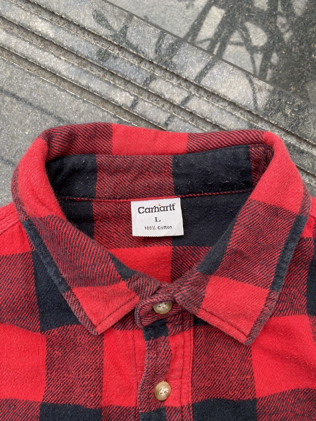 Carhartt × Vintage 90’s CARHARTT RARE Y2K CHECK LONG SLEEVE BUTTON UP SHIRT Size US L / EU 52-54 / 3 - 5 Thumbnail
