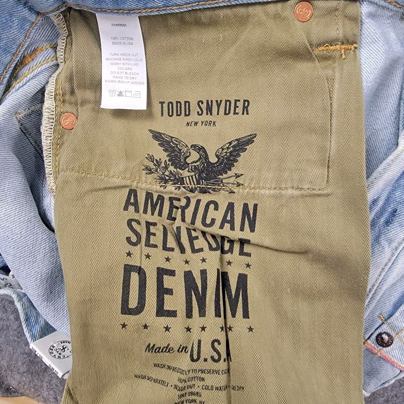 Todd Snyder Todd Snyder Slim Fit Upcycle Patched Selvedge Jeans Size US 34 / EU 50 - 5 Thumbnail