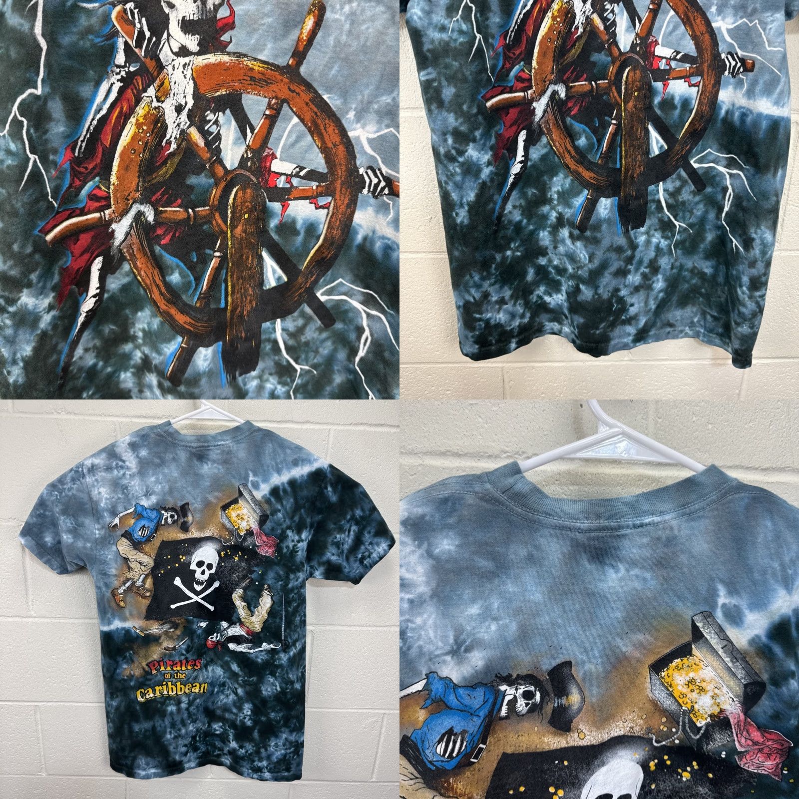 Liquid Blue VINTAGE Walt Disney Pirates of the Caribbean Tie Dye T Shirt Blue M Crew Neck Short Sleeve Jack Sparrow 90s Graphic Print Mens Size US M / EU 48-50 / 2 - 8 Thumbnail