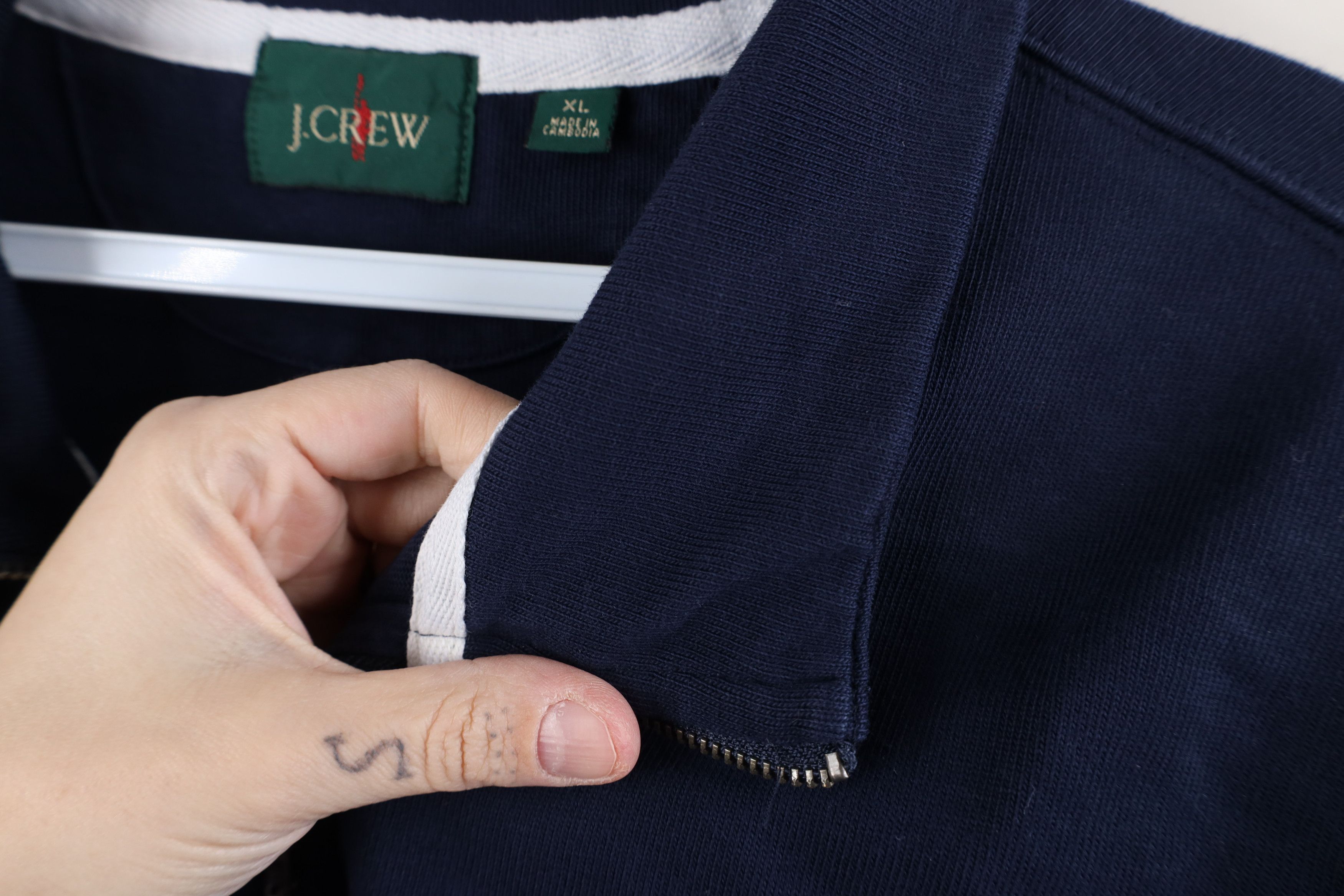 J.Crew × Vintage Vintage J Crew Elbow Patch Half Zip Pullover Sweater Blue Size US XL / EU 56 / 4 - 7 Thumbnail
