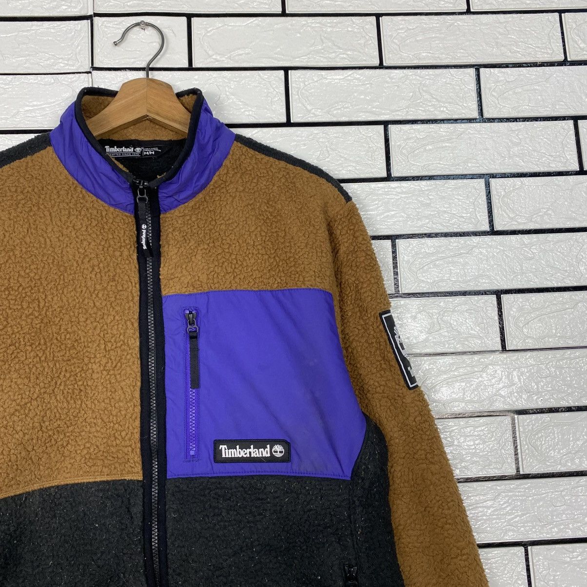 Japanese Brand 📌Fleece Sherpa Jacket Timberland Multi Color Block Size US M / EU 48-50 / 2 - 7 Thumbnail