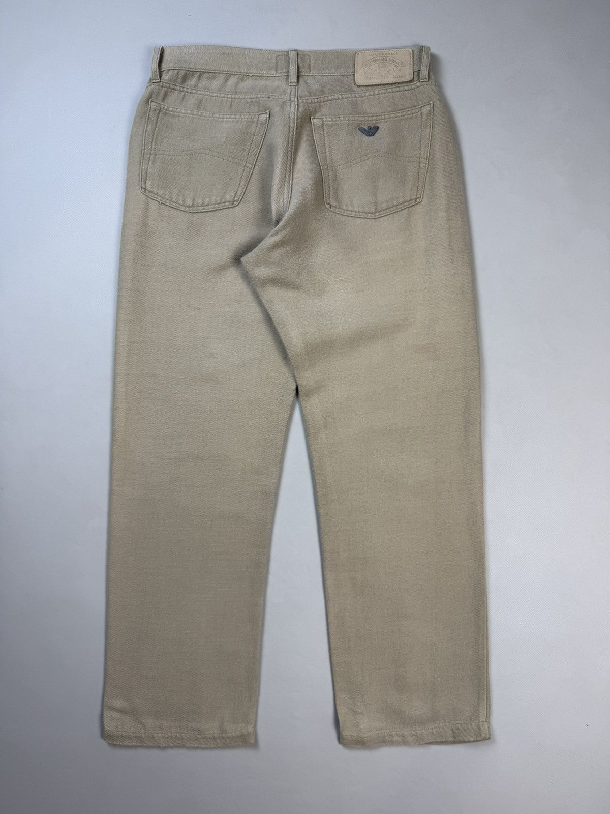 Armani AJ Armani Jeans Vintage Metal Logo Men’s Linen Chino Pants Size US 33 - 16 Thumbnail