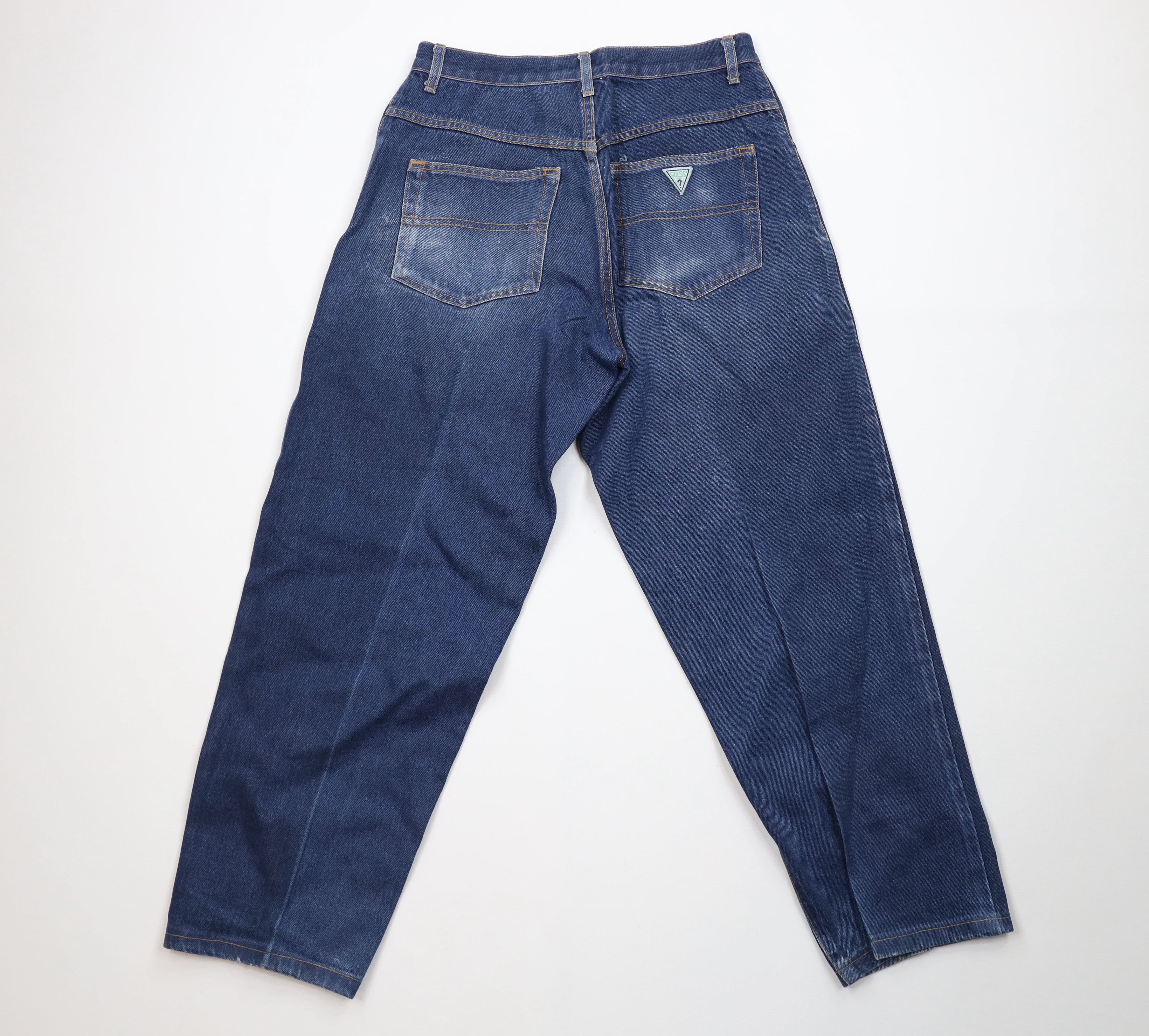 Guess Vintage 90s Guess Spell Out Tapered Leg Denim Jeans Blue USA Size US 30 / EU 46 - 10 Thumbnail
