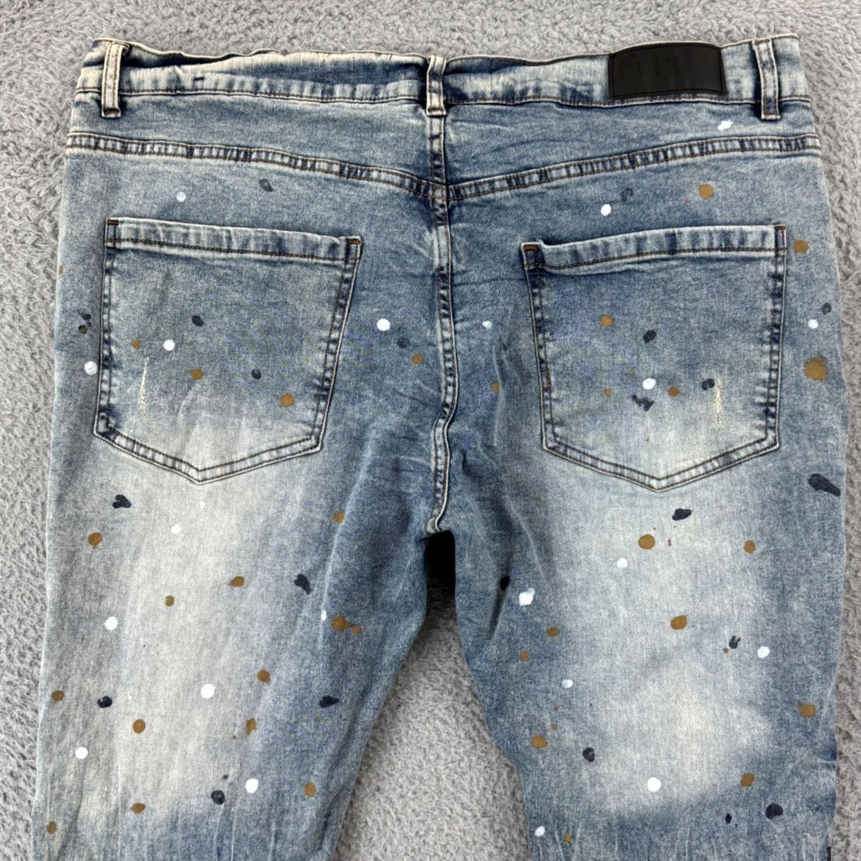 Vintage AHP Another Hype Piece Skinny Jeans Distressed Ripped Acid Wash Blue 38x32 Denim Slim Distressed 5-Pocket Mens Jeans Size US 38 / EU 54 - 7 Thumbnail