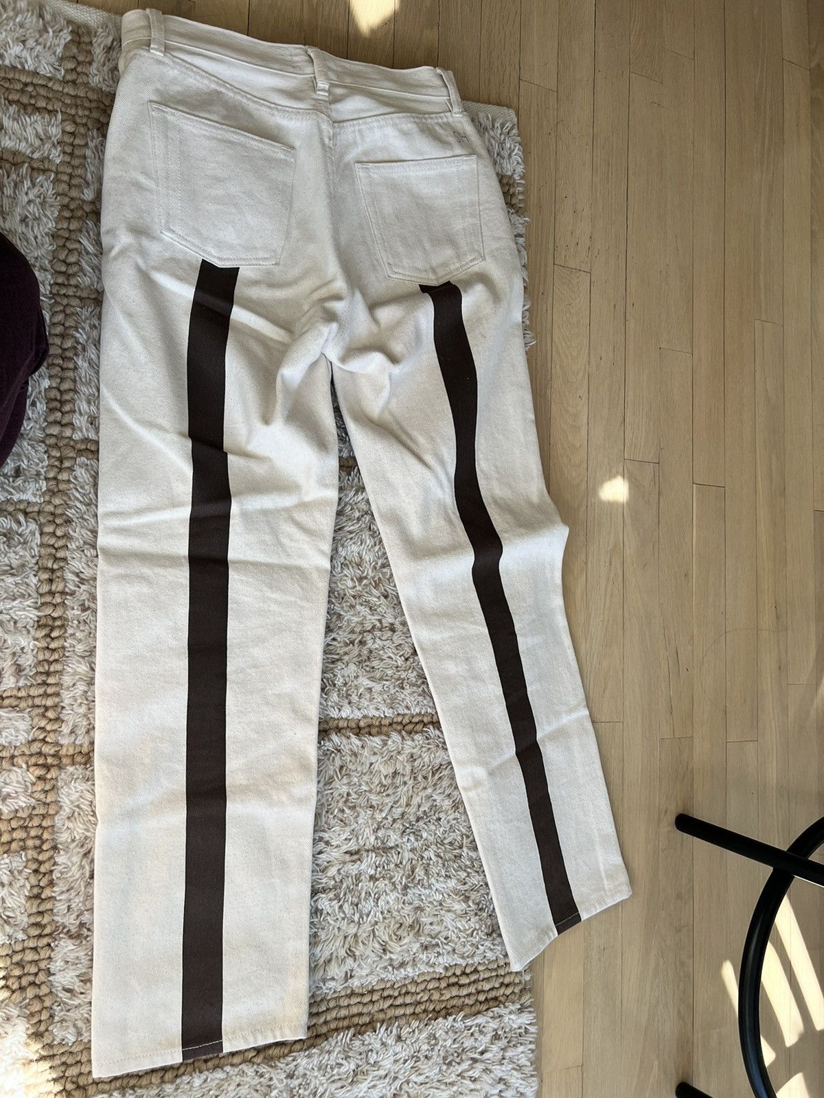 image of Still Here Ny Childhood Jeans Size 26 Bone W/brown Stripe in Beige, Women's