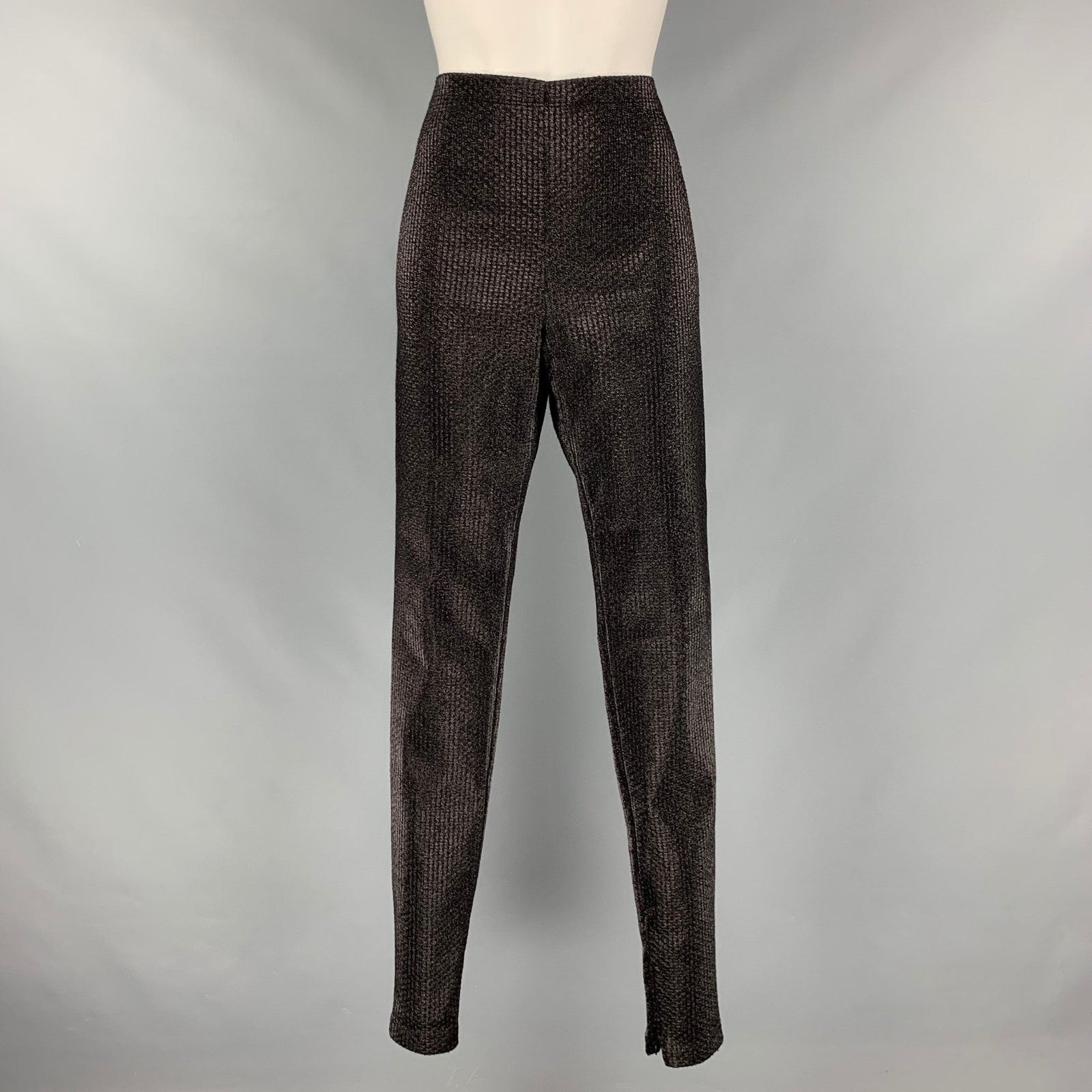 Area AREA Black Viscose Blend Metallic Side Zipper Casual Pants Size 37" - 1 Thumbnail