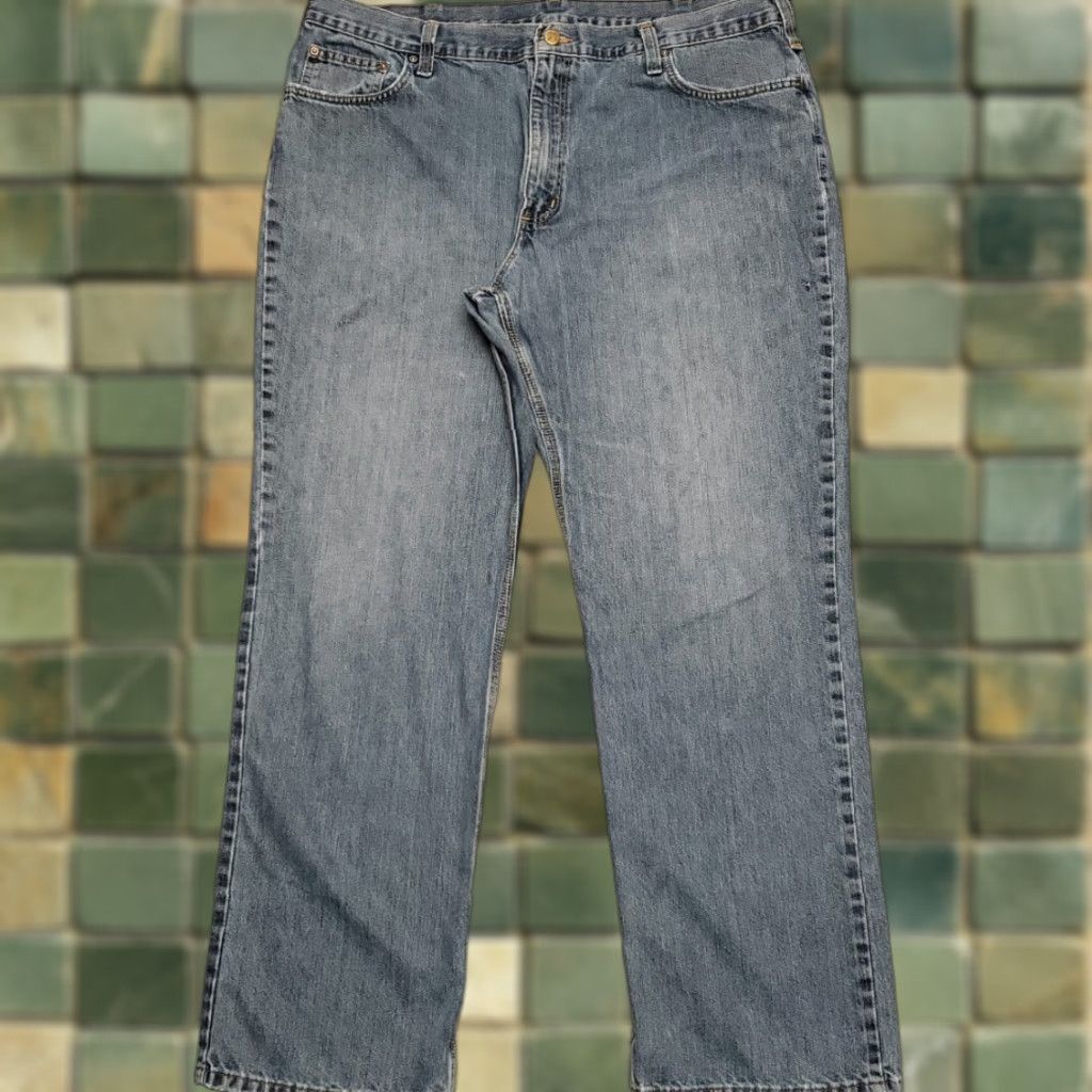 Carhartt Carhartt Jeans Men 42x34 Blue Denim Straight Leg Relaxed Fit 101483 Workwear 5-Pocket Denim Pull-On Zip Logo Belt Loops Mens Size US 42 / EU 58 - 1 Thumbnail