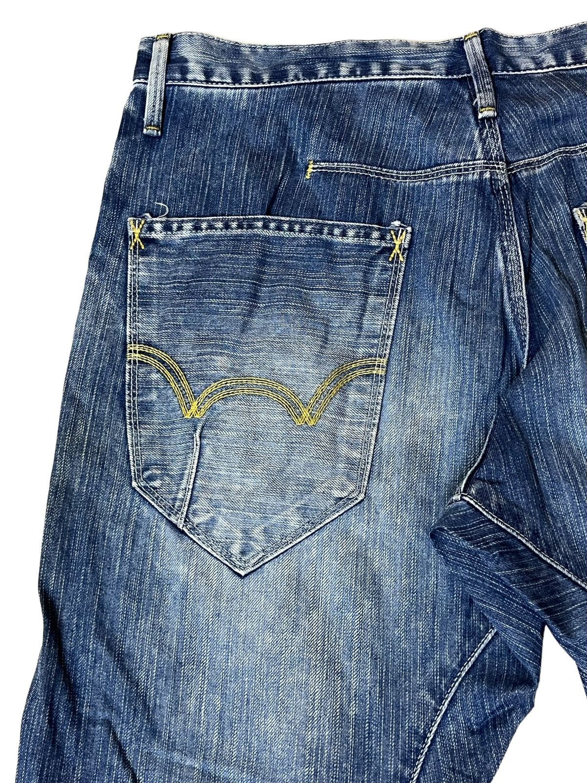 Edwin SICK🔥VINTAGE EDWIN XV FUNCTION CURVE LEG DISTRESSED JEANS Size US 35 - 7 Thumbnail