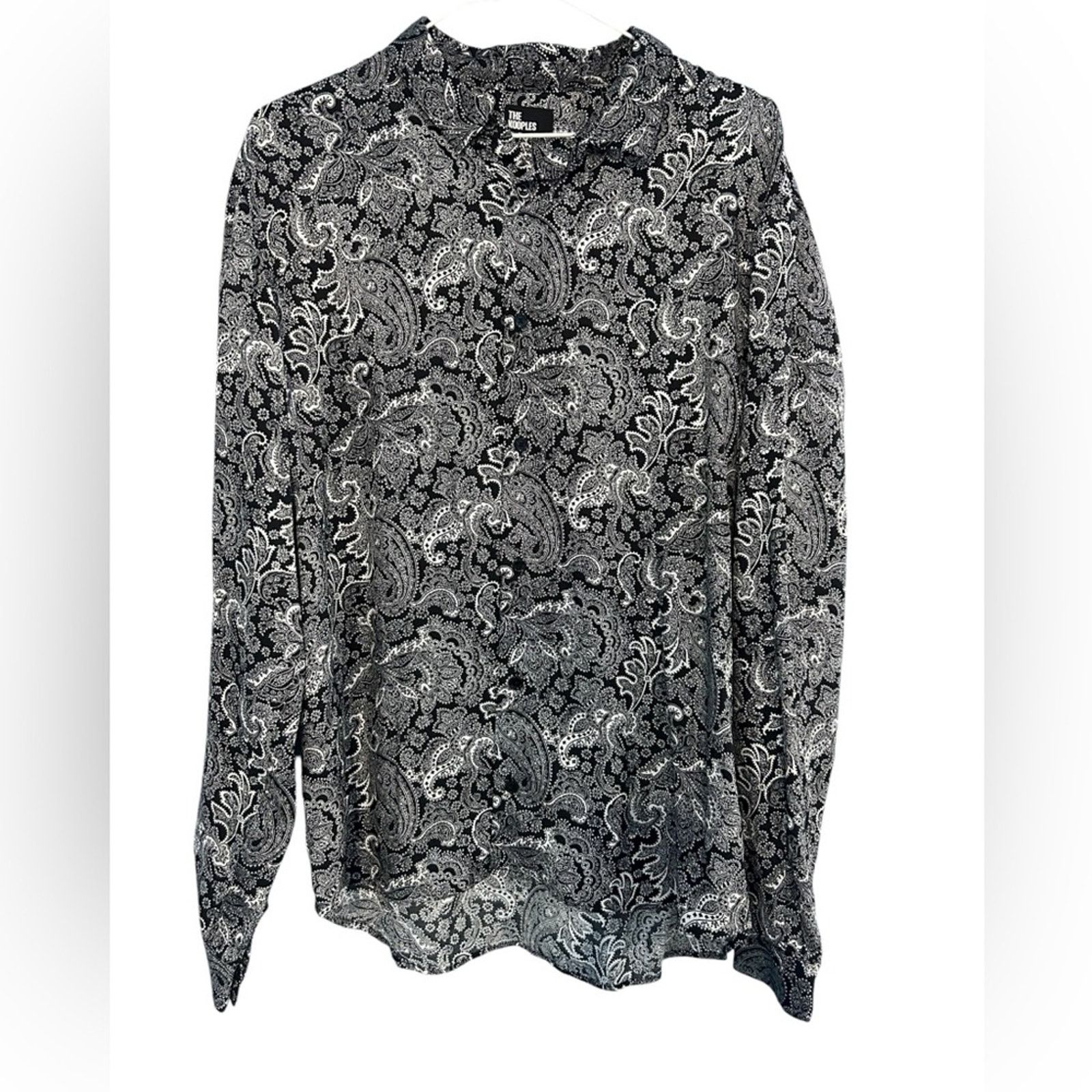 The Kooples The Kooples Paisley Print Button Shirt Black White NWT L Size L / US 10 / IT 46 - 1 Thumbnail