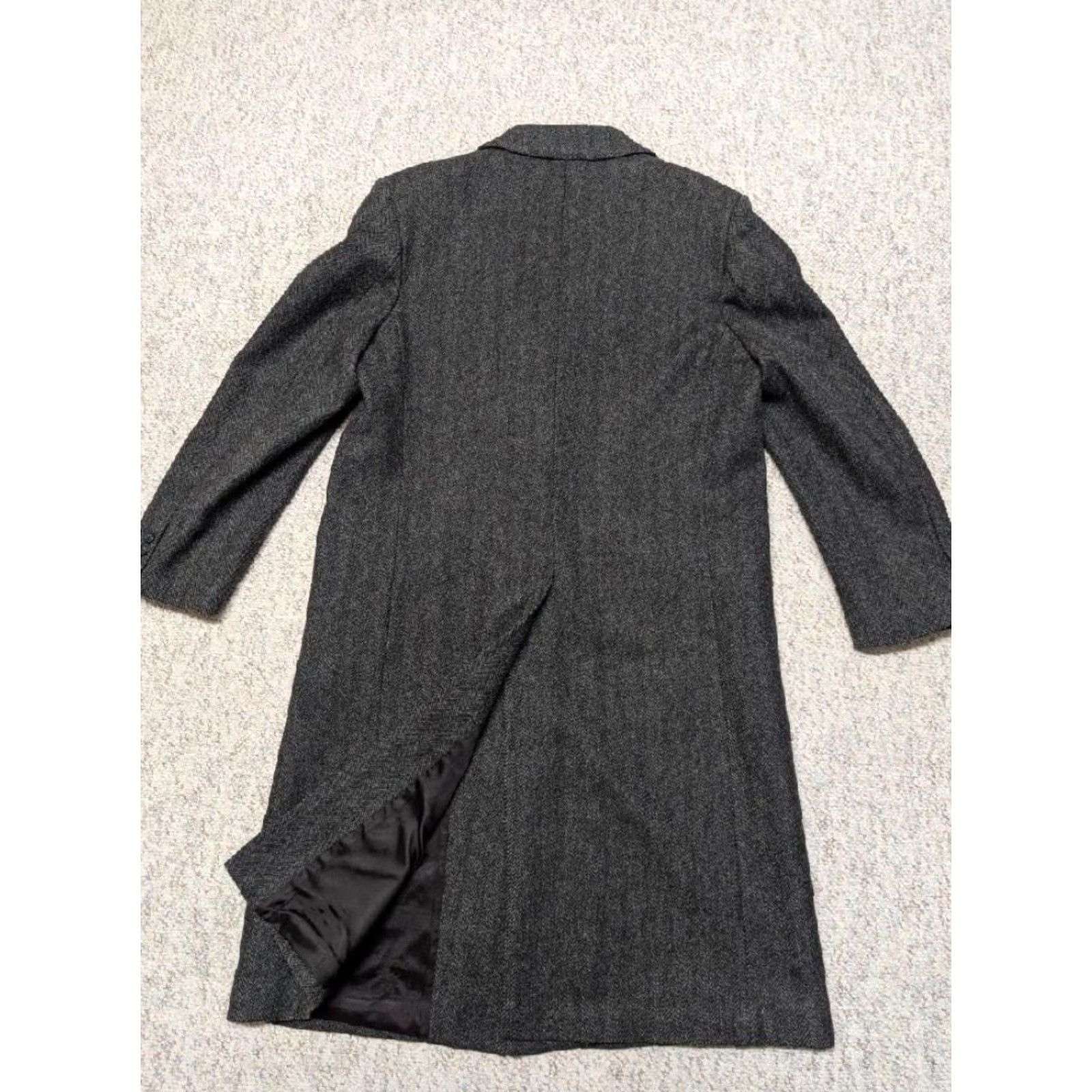 Vintage VINTAGE Towncraft Overcoat Shirt Mens 44L Charcoal Gray Tweed Donegal Herringbone Long Coat Size US L / EU 52-54 / 3 - 2 Thumbnail